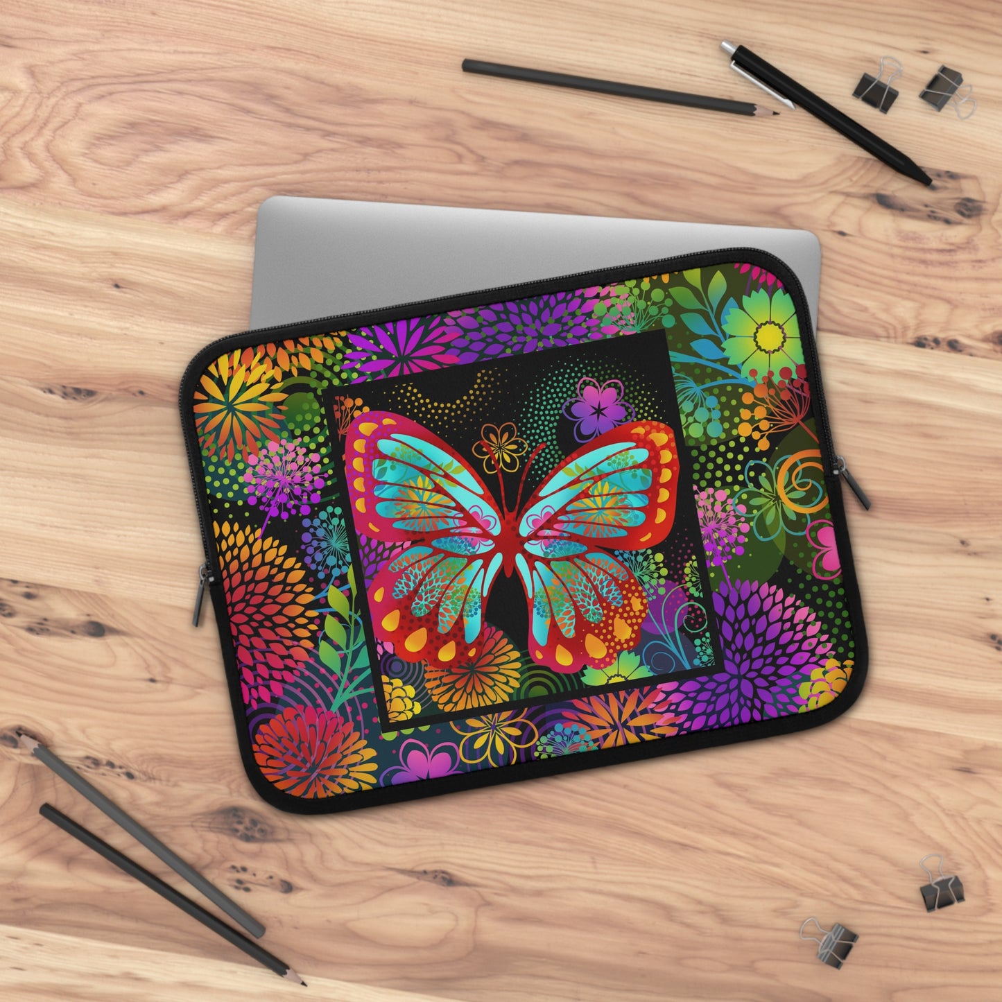 Laptop Sleeve (Sizes: 13", 15", 17") [Unusual Gardens-Butterfly 2.