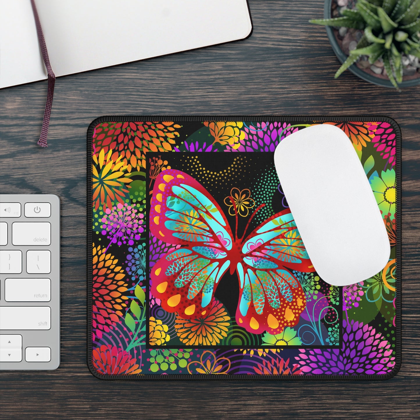 Mouse Pad-Gaming; 9x7 - "Unusual Garden" - Butterfly 2