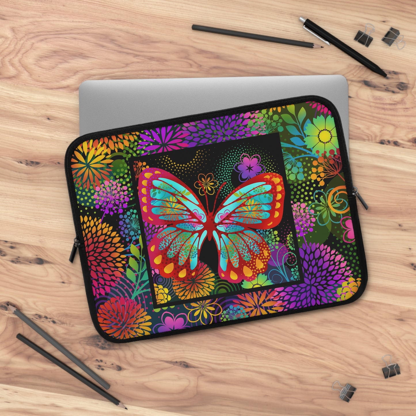 Laptop Sleeve (Sizes: 13", 15", 17") [Unusual Gardens-Butterfly 2.
