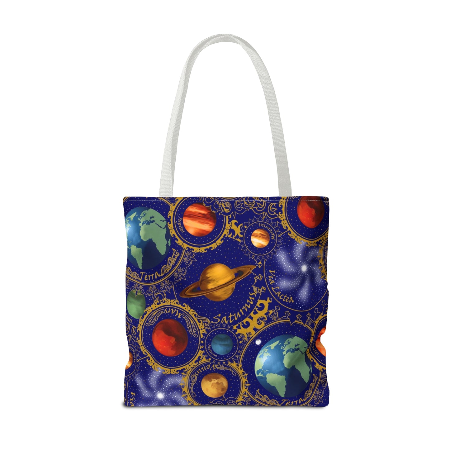 Tote Bag: Large-18x18; Celestial Planets-Blue