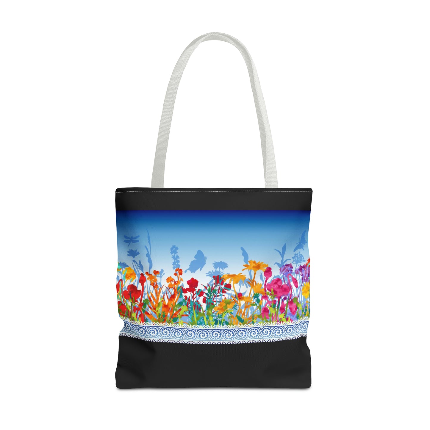 Tote Bag: Large-18x18; Dreamscapes-Light Blue Border