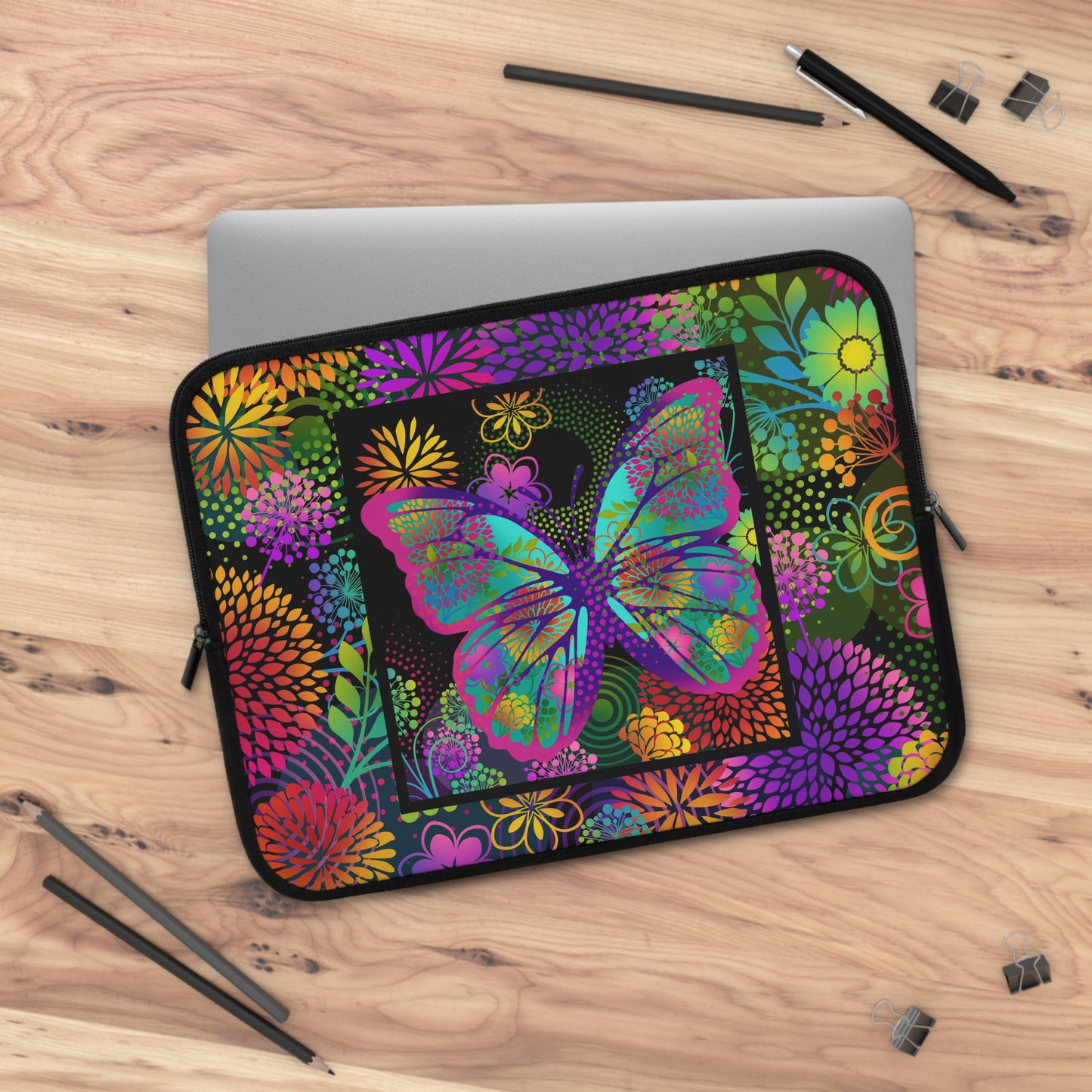 Laptop Sleeve (Sizes: 13", 15", 17") [Unusual Gardens-Butterfly 3.
