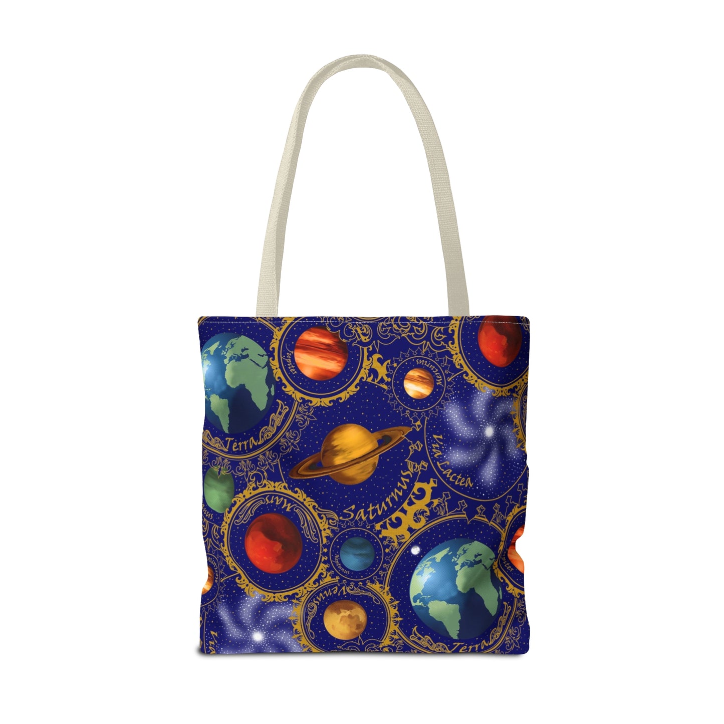 Tote Bag: Large-18x18; Celestial Planets-Blue