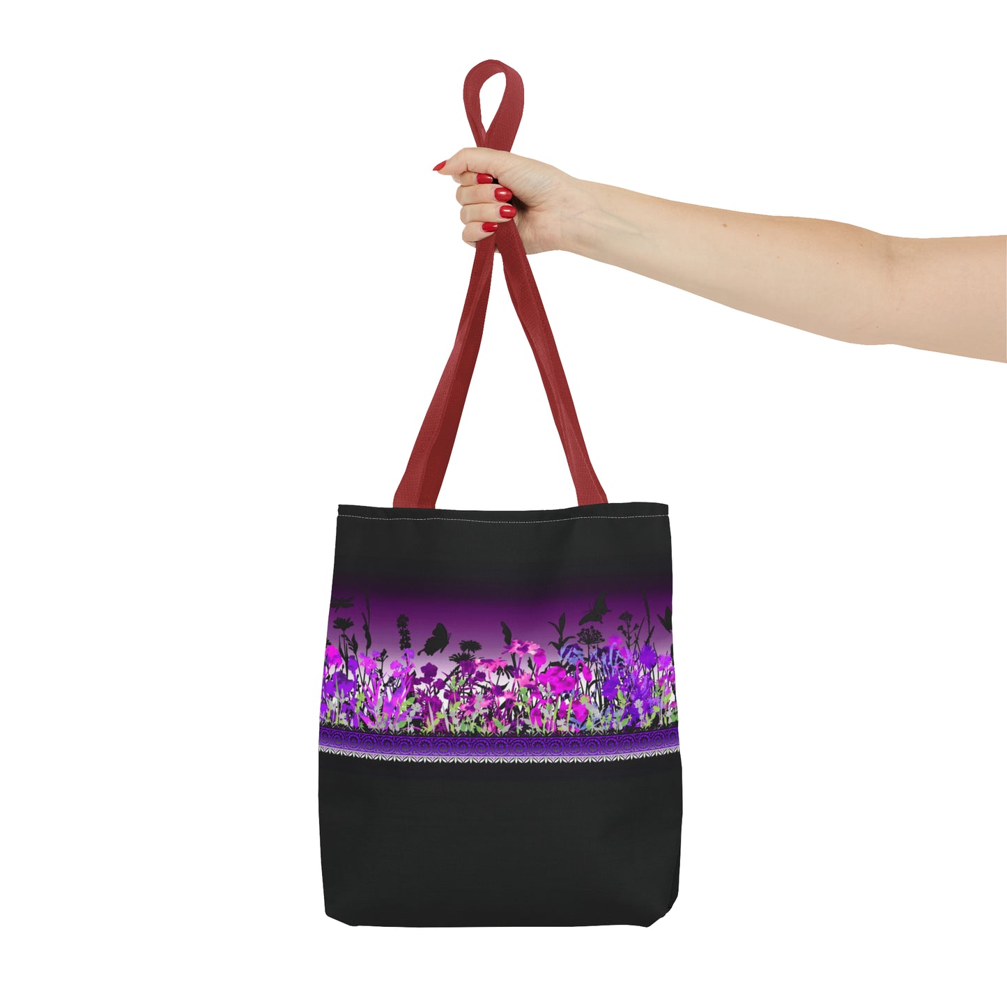 Tote Bag: Large-18x18; Dreamscapes-Purple Border
