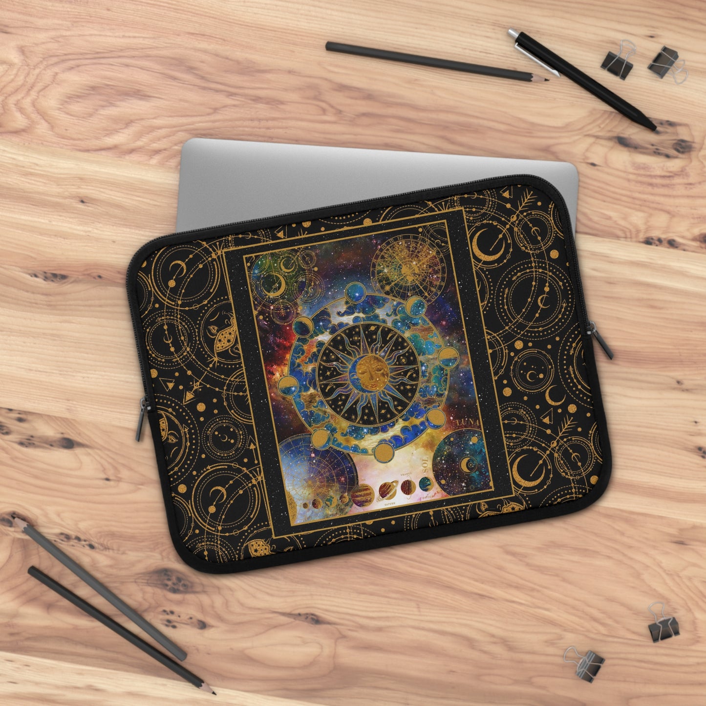 Laptop Sleeve (Sizes: 13", 15", 17) Cosmos - From In the Beginning Fabrics.