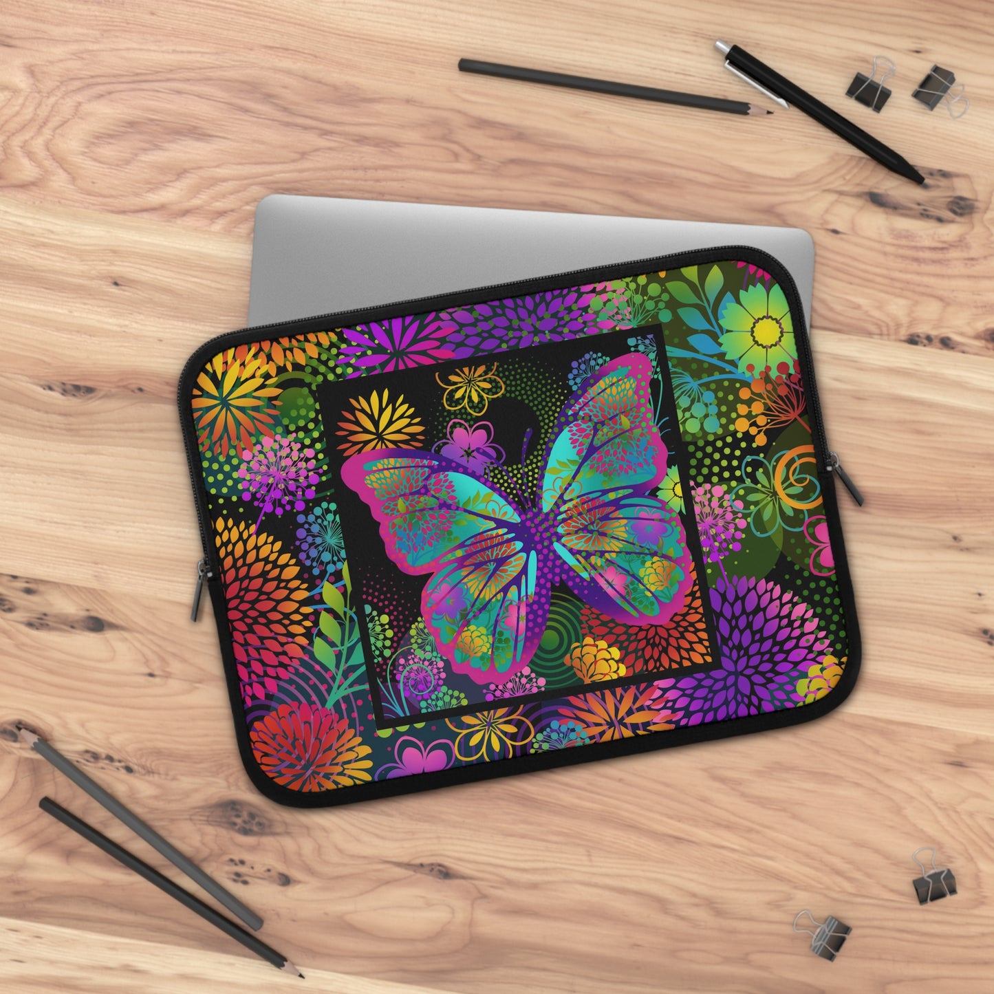 Laptop Sleeve (Sizes: 13", 15", 17") [Unusual Gardens-Butterfly 3.