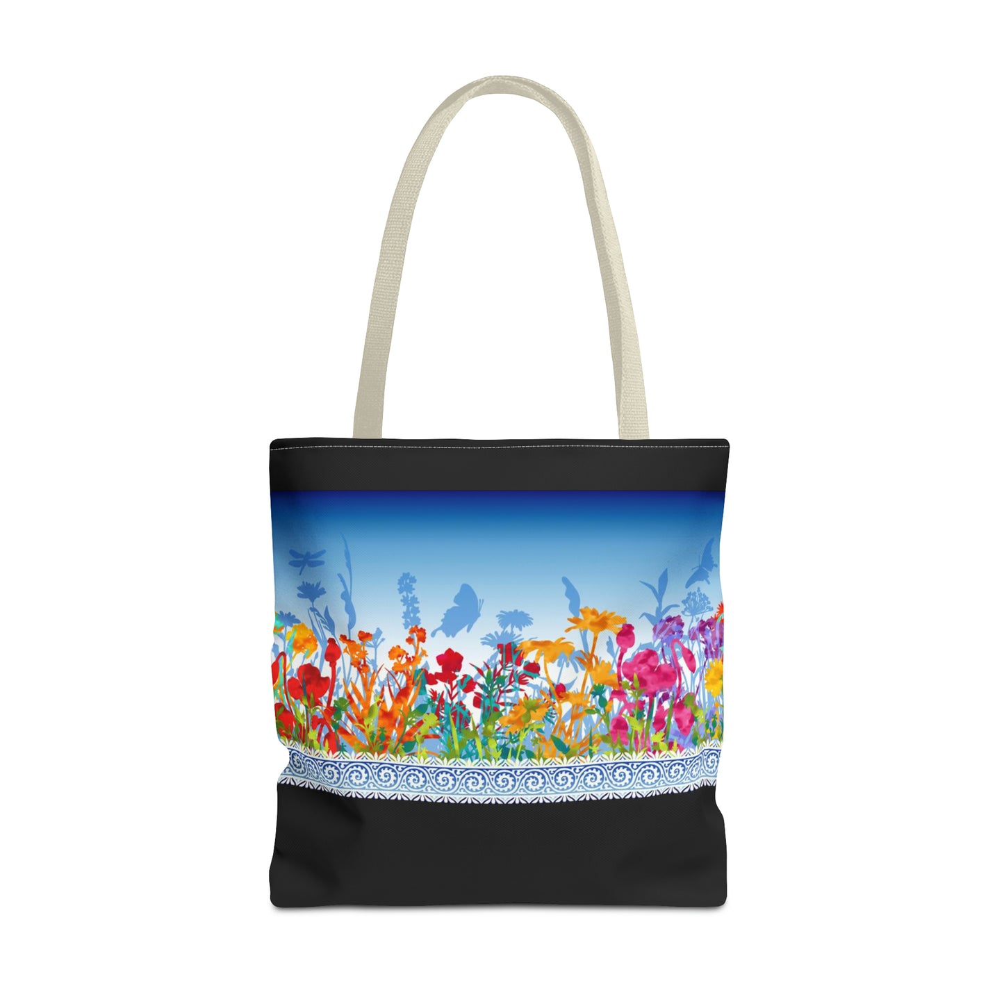 Tote Bag: Large-18x18; Dreamscapes-Light Blue Border