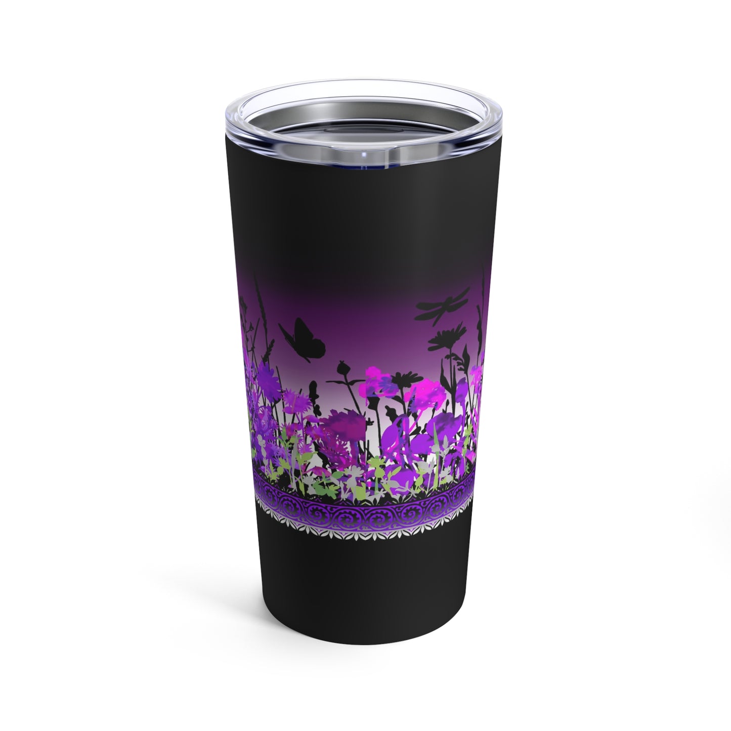 Thermal Tumbler: 20 oz: Dreamscapes-Lavendar Border
