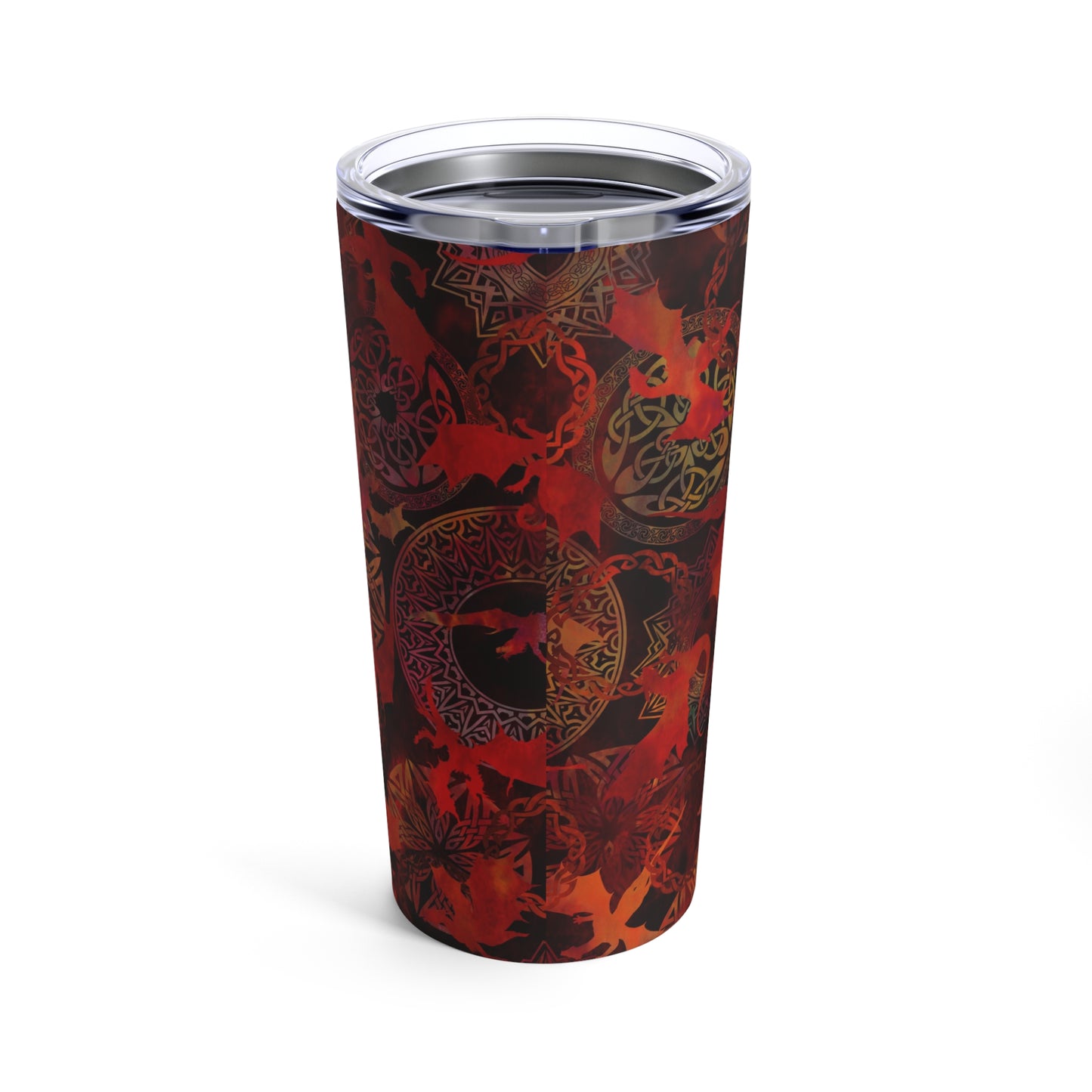 Thermal Tumbler: 20 oz: Dragons-Red Tonal