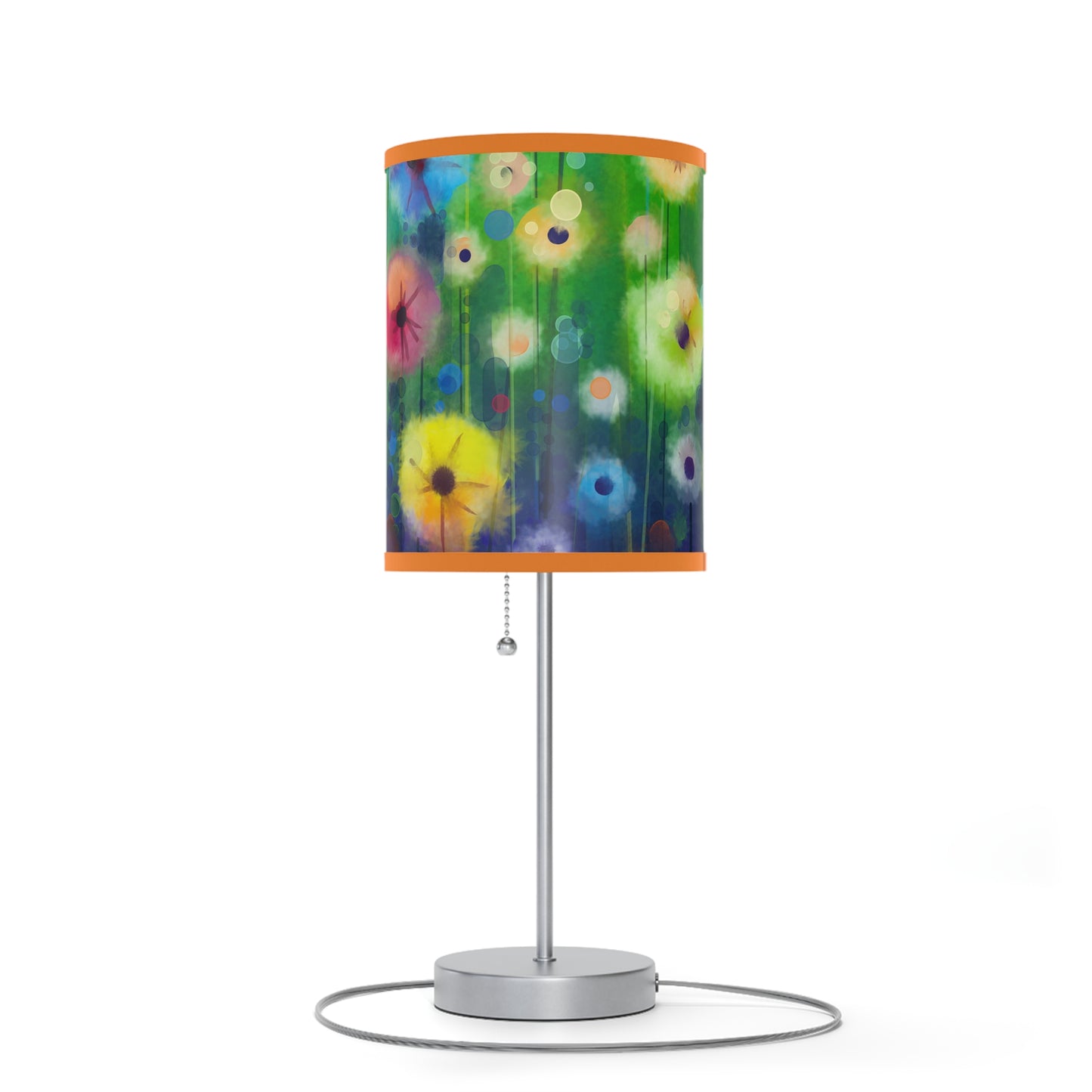 Table Lamp: Silver Base; Year of Art: Field of Flowers