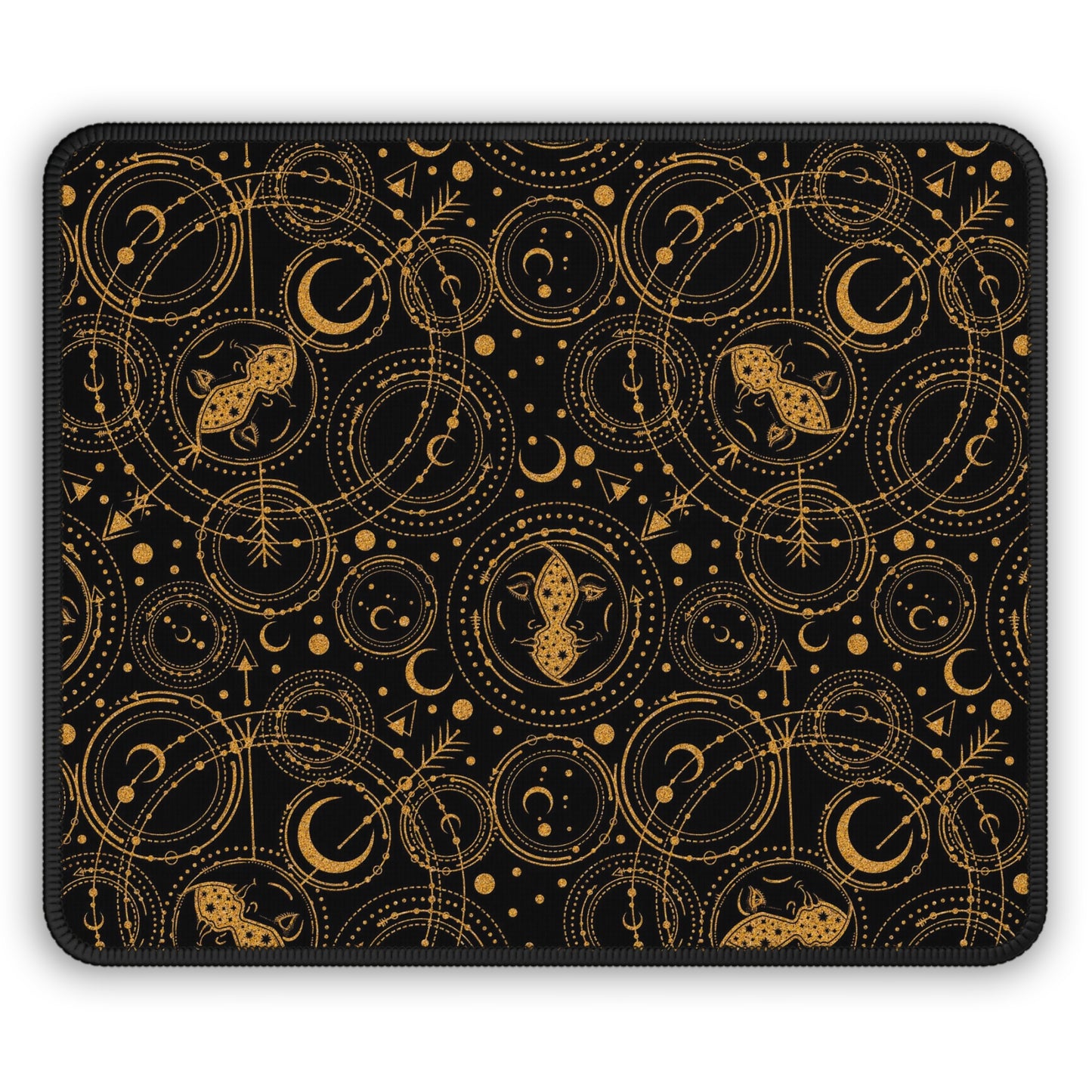 Mouse Pad-Gaming; 9x7: "Cosmos" Zodiac Gold Silhouette: