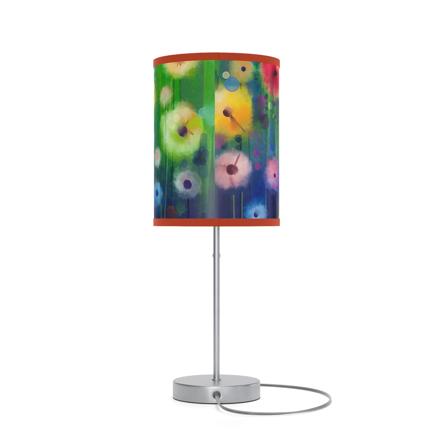 Table Lamp: Silver Base; Year of Art: Field of Flowers