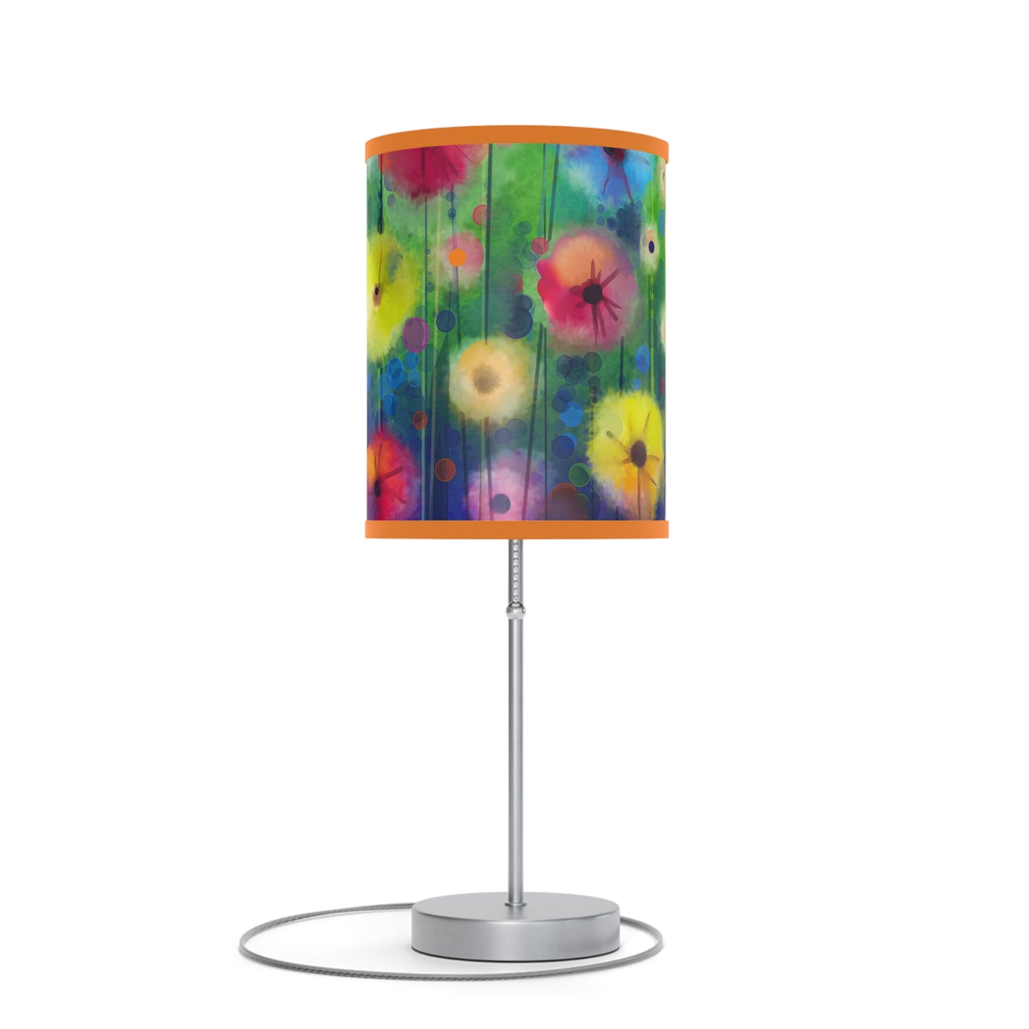 Table Lamp: Silver Base; Year of Art: Field of Flowers