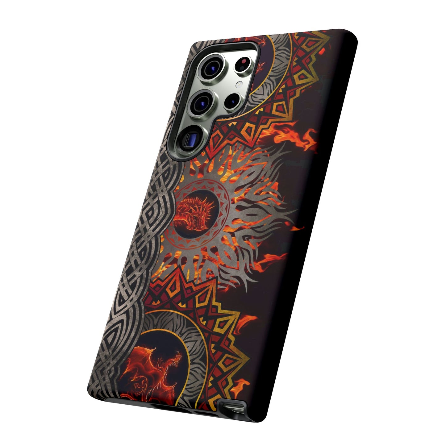 Samsung Galaxy Series Tough Case-Phone Case: Dragons-Red Fury Border
