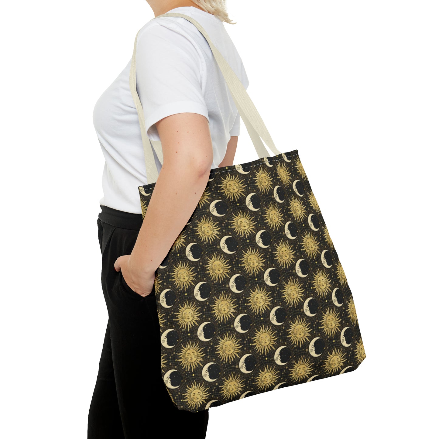Tote Bag: large-18x18; "The Sun, The Moon, And The Stars"