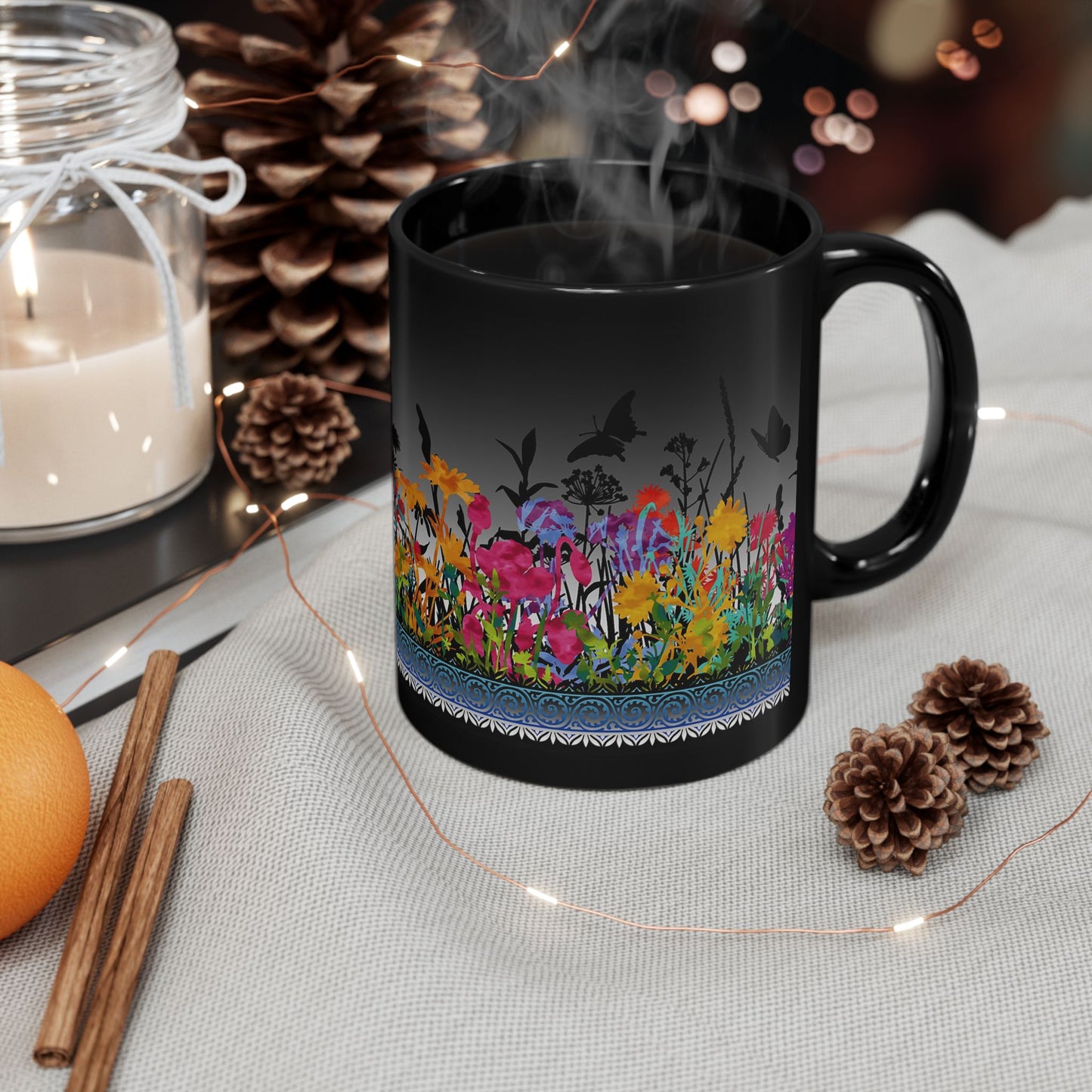 Ceramic Mug: Black; Dreamscapes II