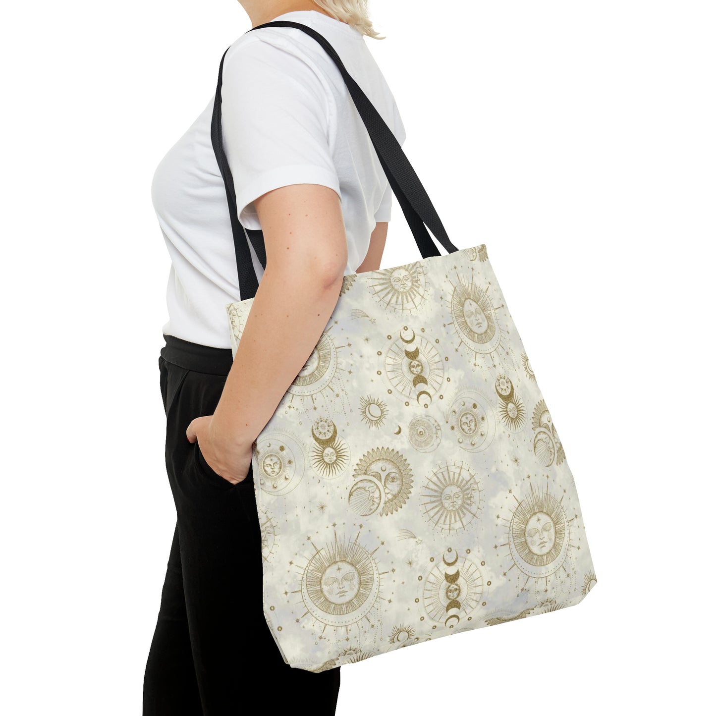 Tote Bag: large-18x18; "The Sun, The Moon, And The Stars"