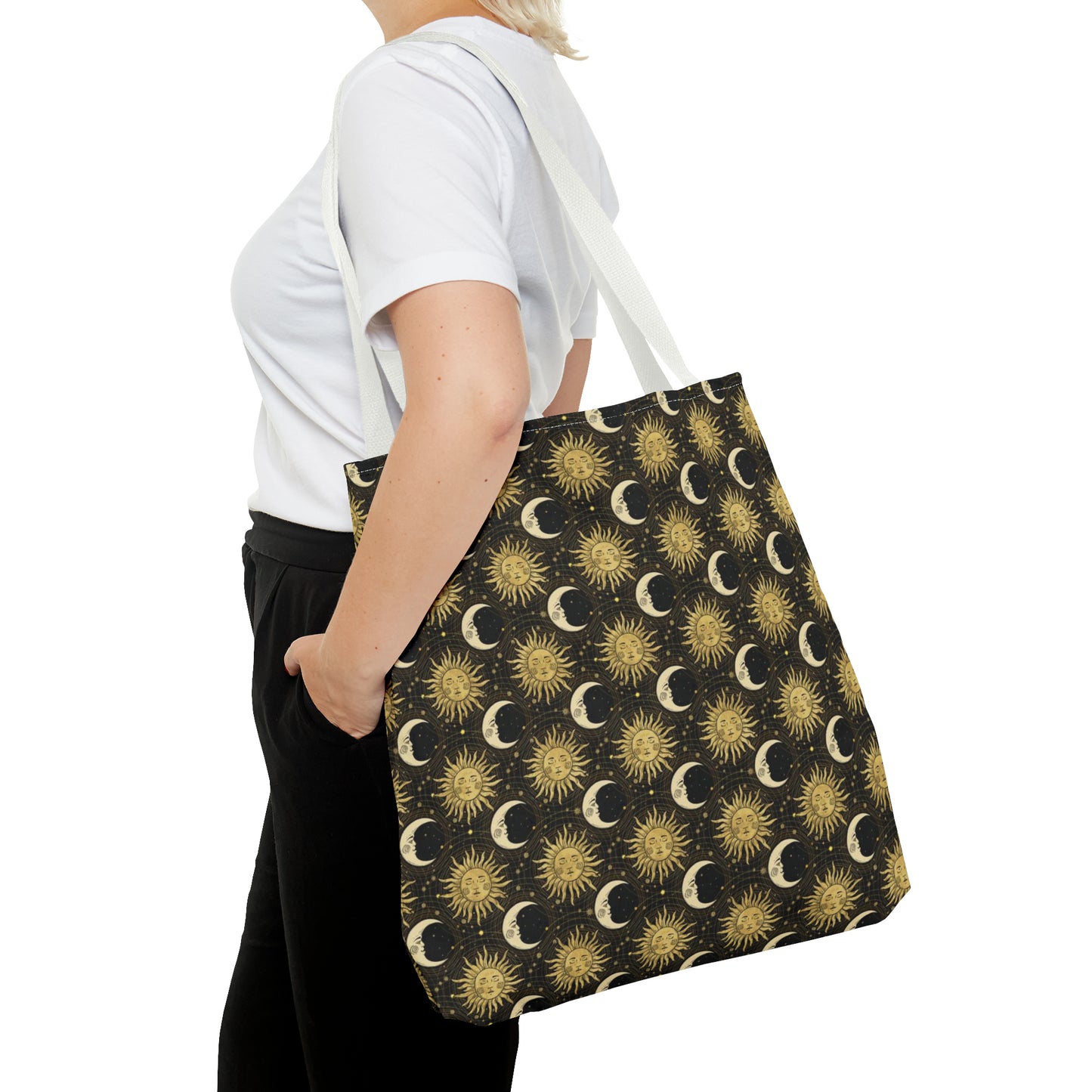 Tote Bag: large-18x18; "The Sun, The Moon, And The Stars"