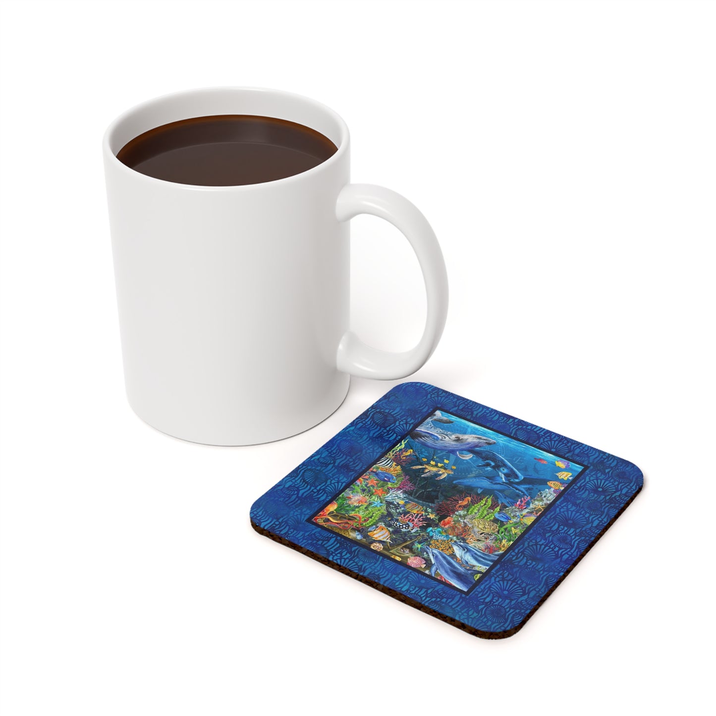Coaster Set; Cork Backed - "Calypso"