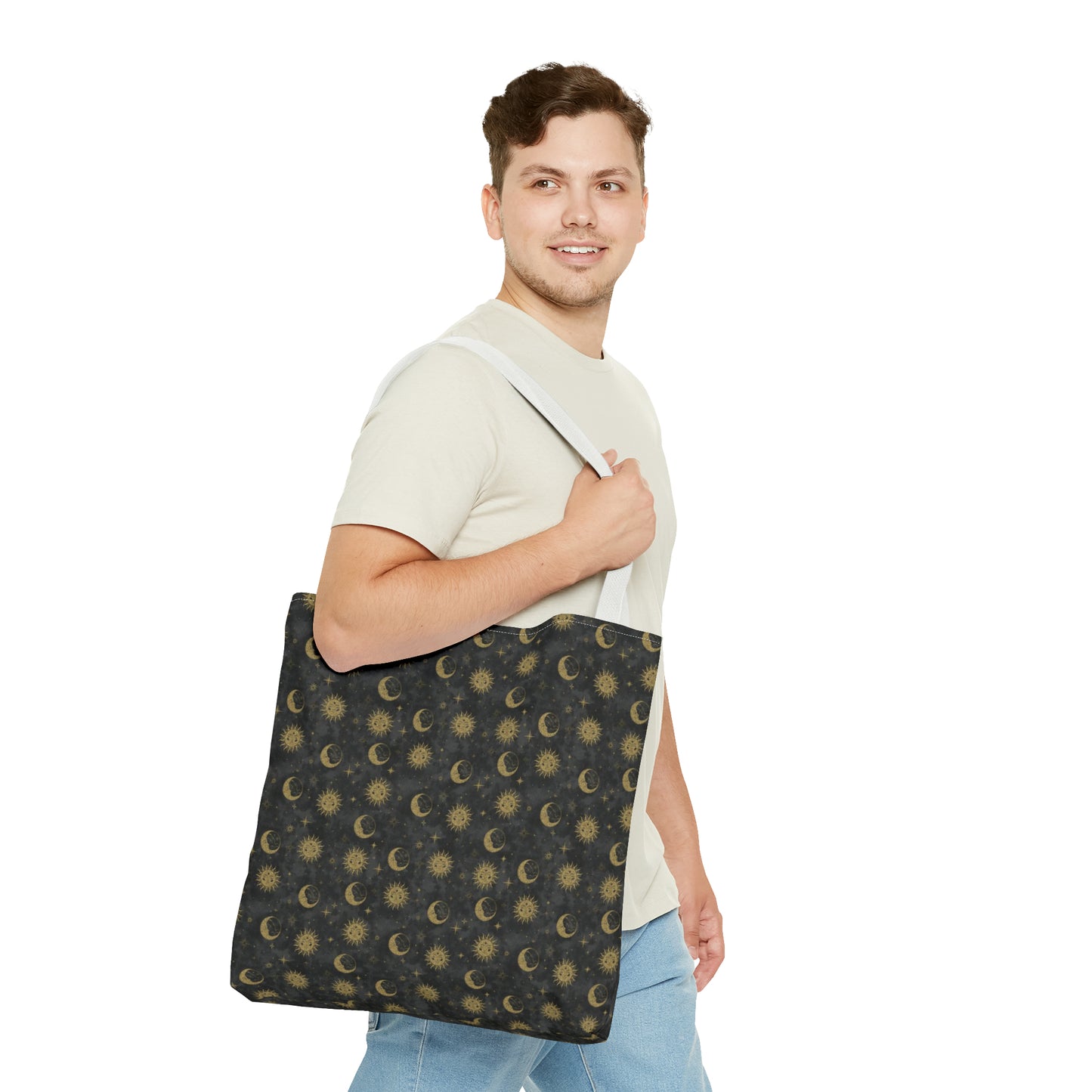 Tote Bag: large-18x18; "The Sun, The Moon, And The Stars"