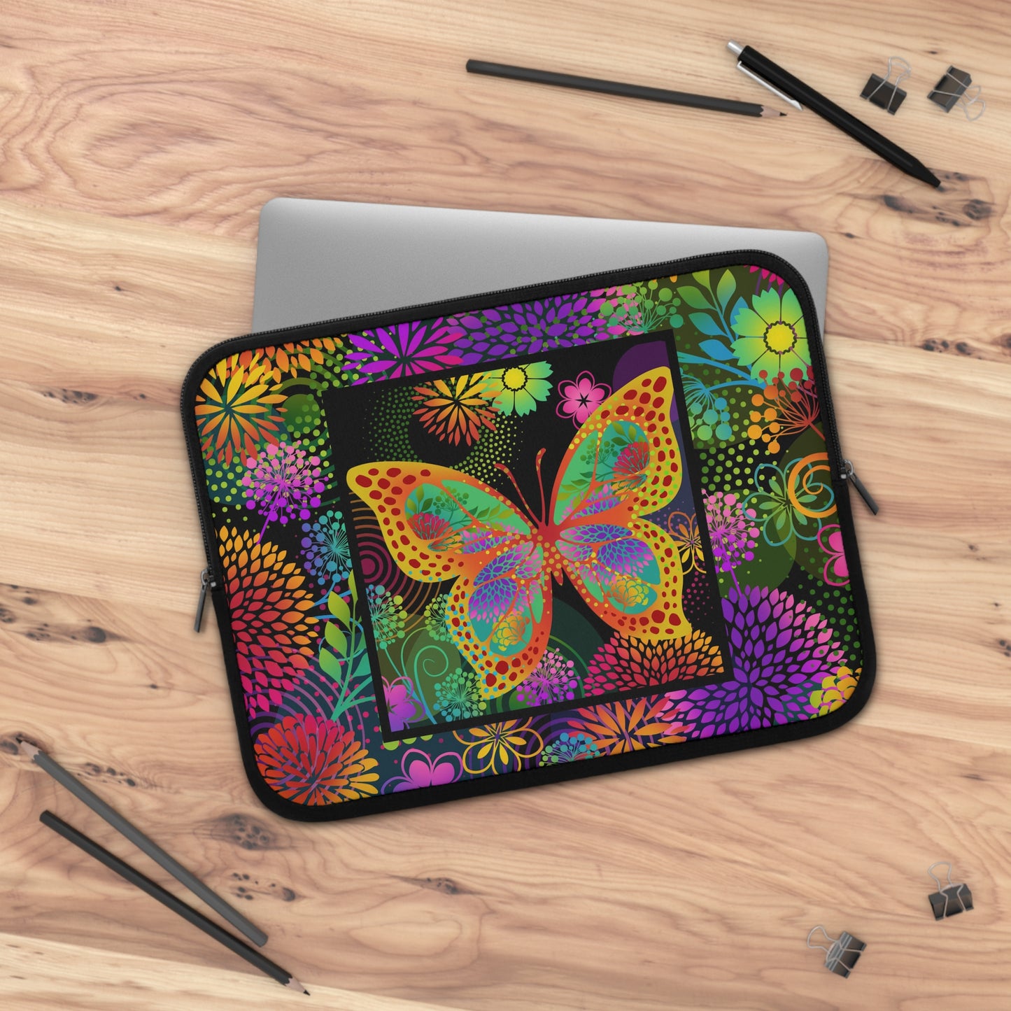 Laptop Sleeve (Sizes: 13", 15", 17") [Unusual Gardens-Butterfly 1.