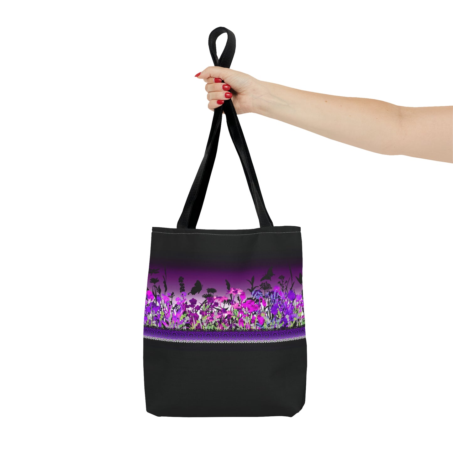 Tote Bag: Large-18x18; Dreamscapes-Purple Border