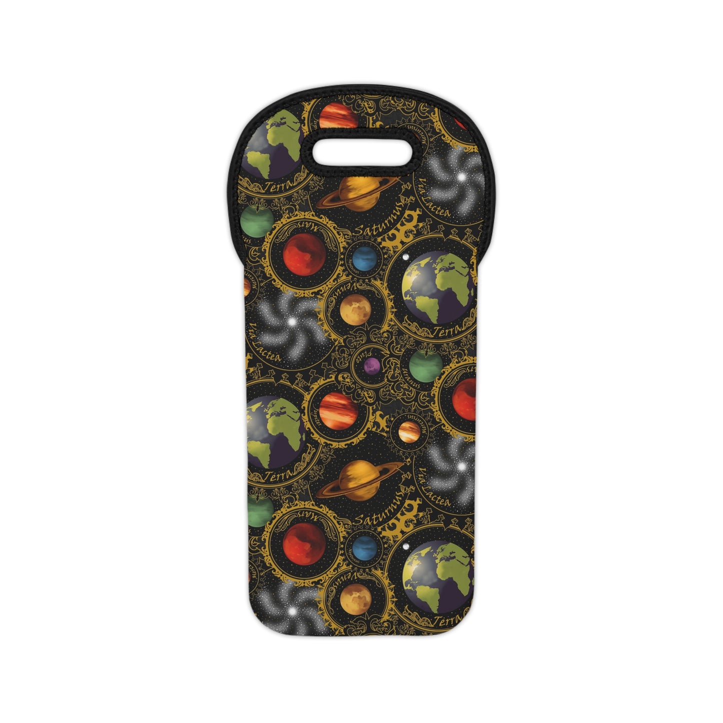 Cosmic Wine Tote Bag - Planets and Stars Design