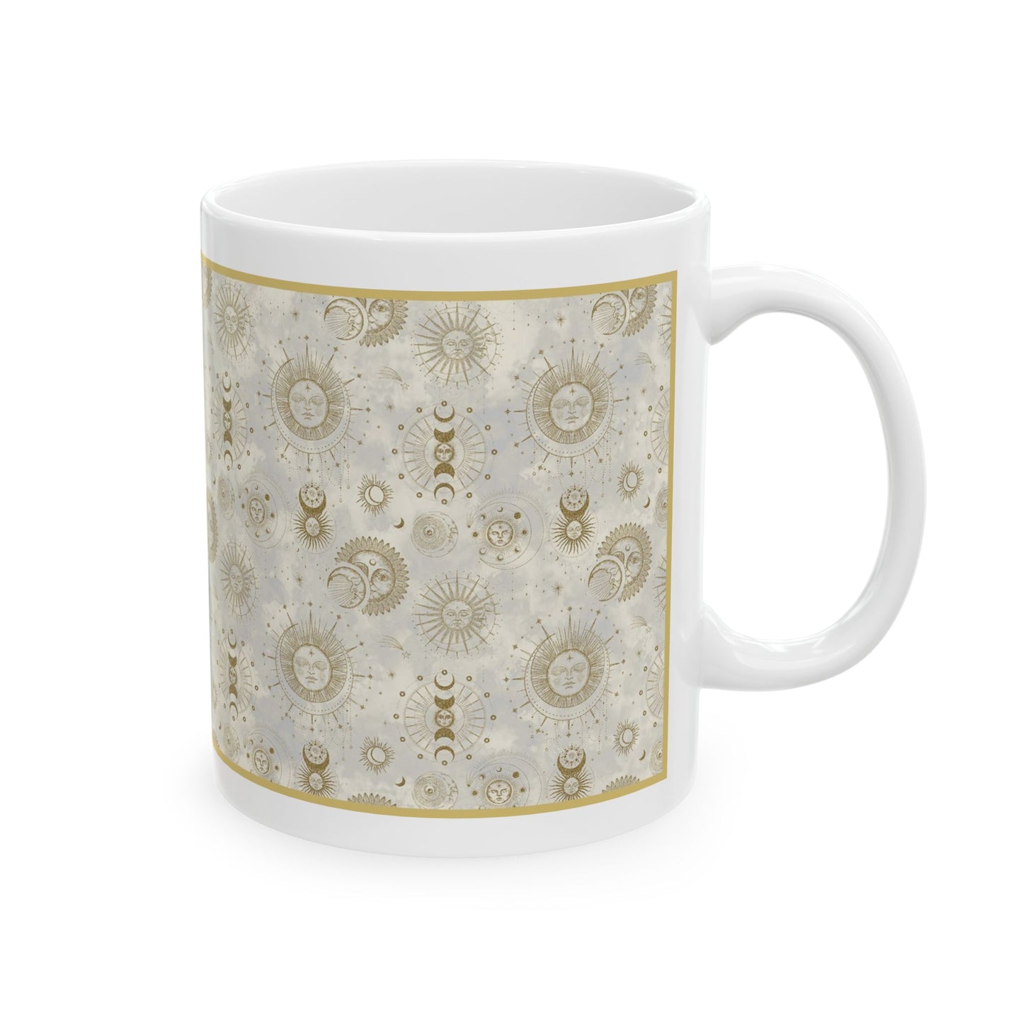 Ceramic Mug: White; The Sun, The Moon, And The Stars