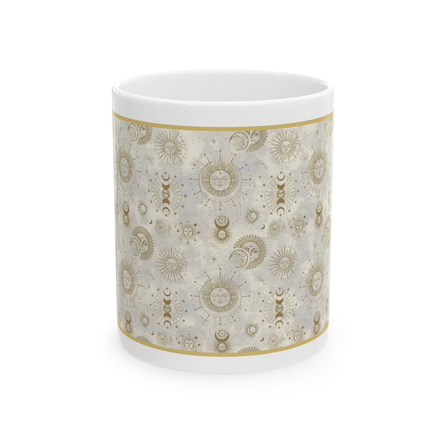 Ceramic Mug: White; The Sun, The Moon, And The Stars