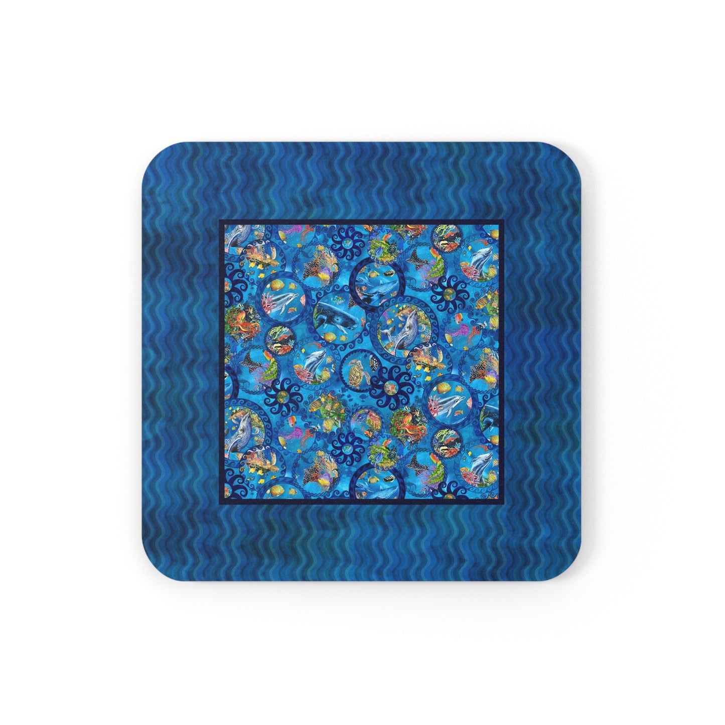 Coaster Set; Cork Backed - "Calypso"