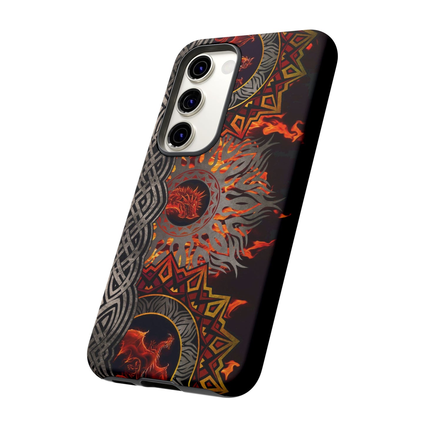 Samsung Galaxy Series Tough Case-Phone Case: Dragons-Red Fury Border