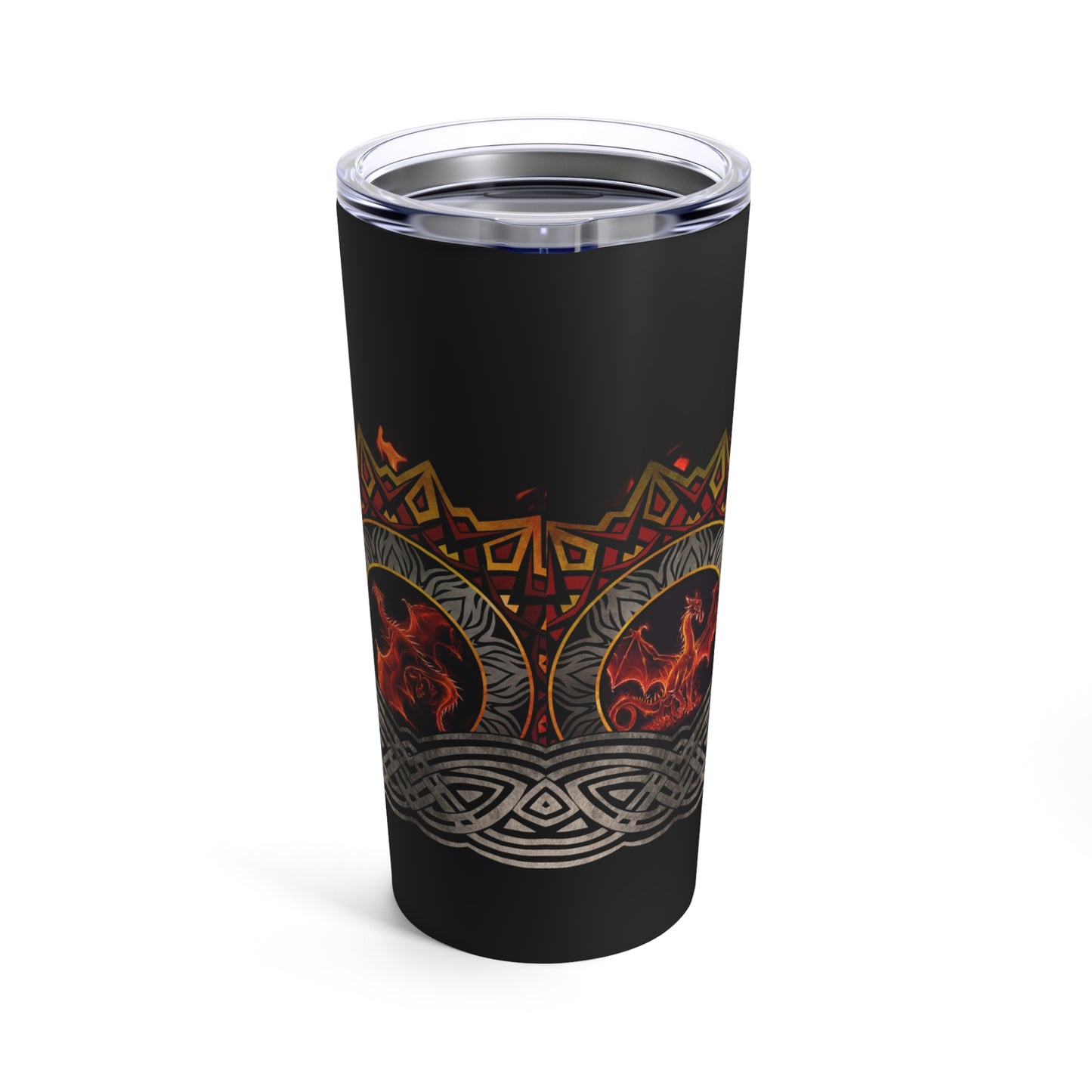 Thermal Tumbler: 20 oz: Dragons-Red Border