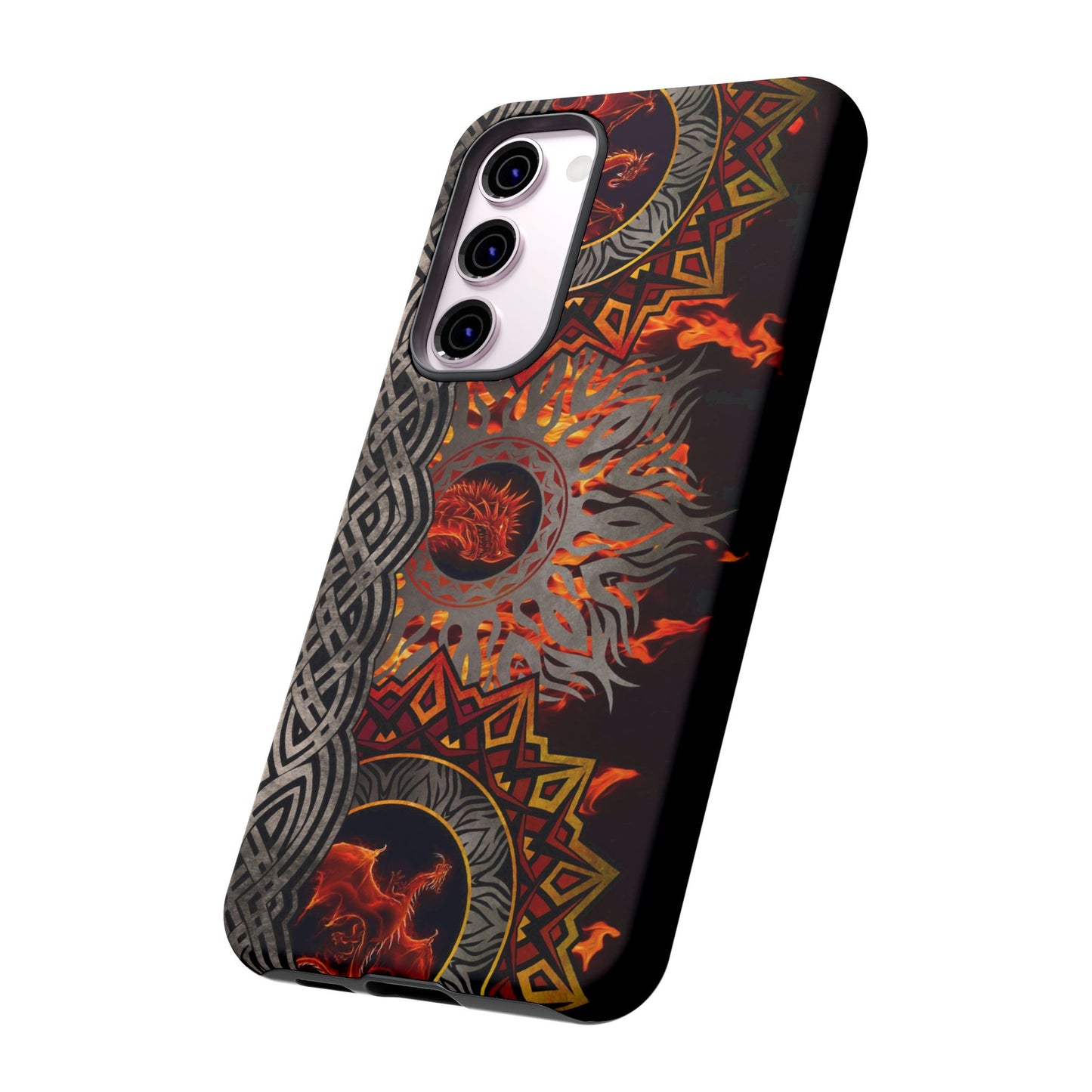 Samsung Galaxy Series Tough Case-Phone Case: Dragons-Red Fury Border