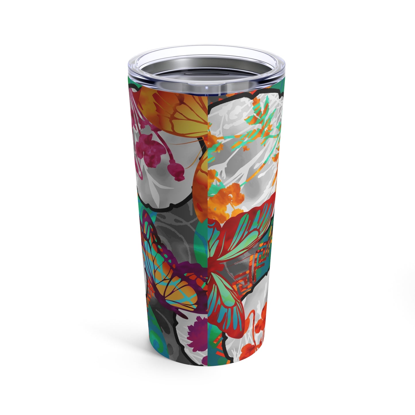 Thermal Tumbler: 20 oz: Dreamscapes Teal Buterflies