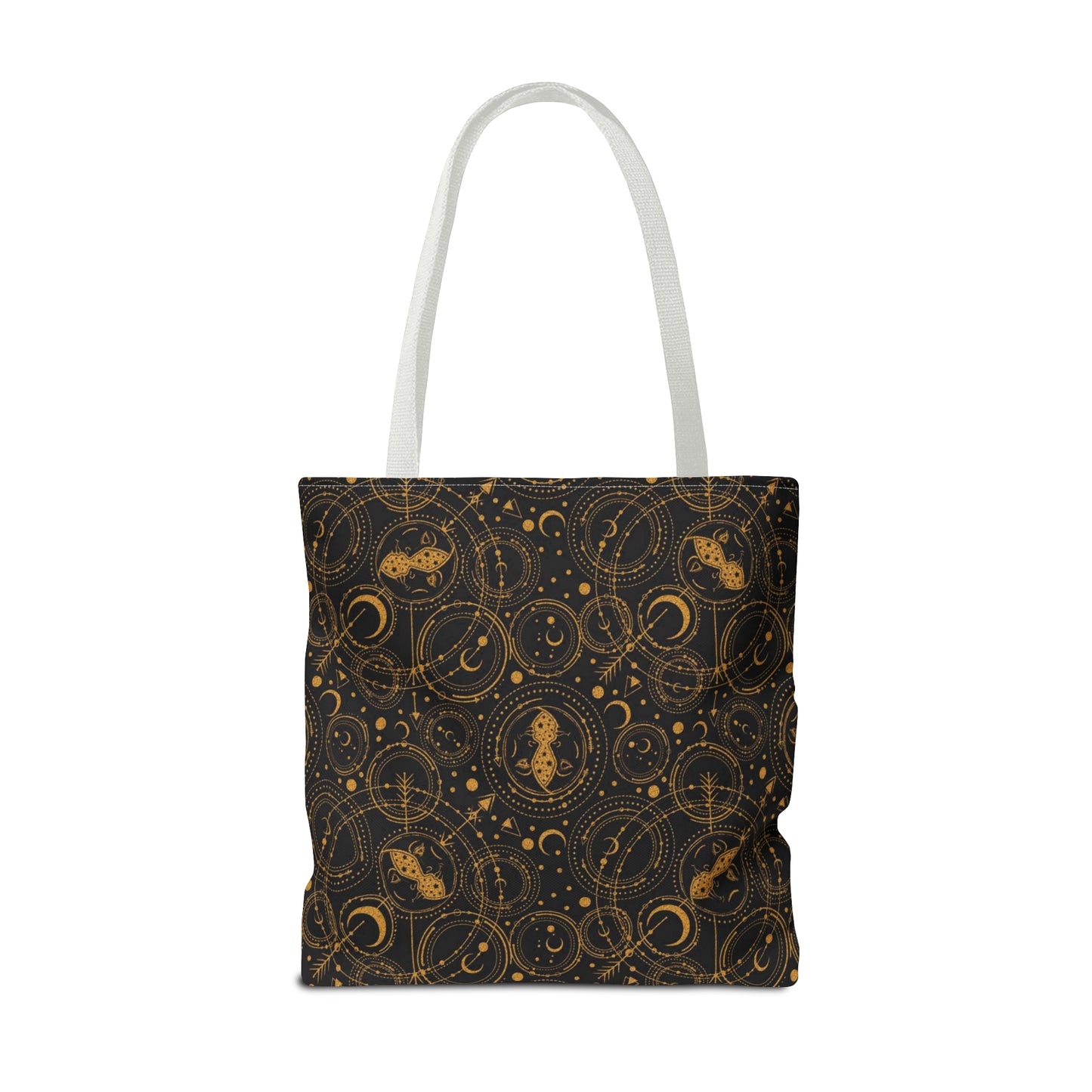 Tote Bag: large-18x18; "Cosmos" - Zodiac Gold Silhouette