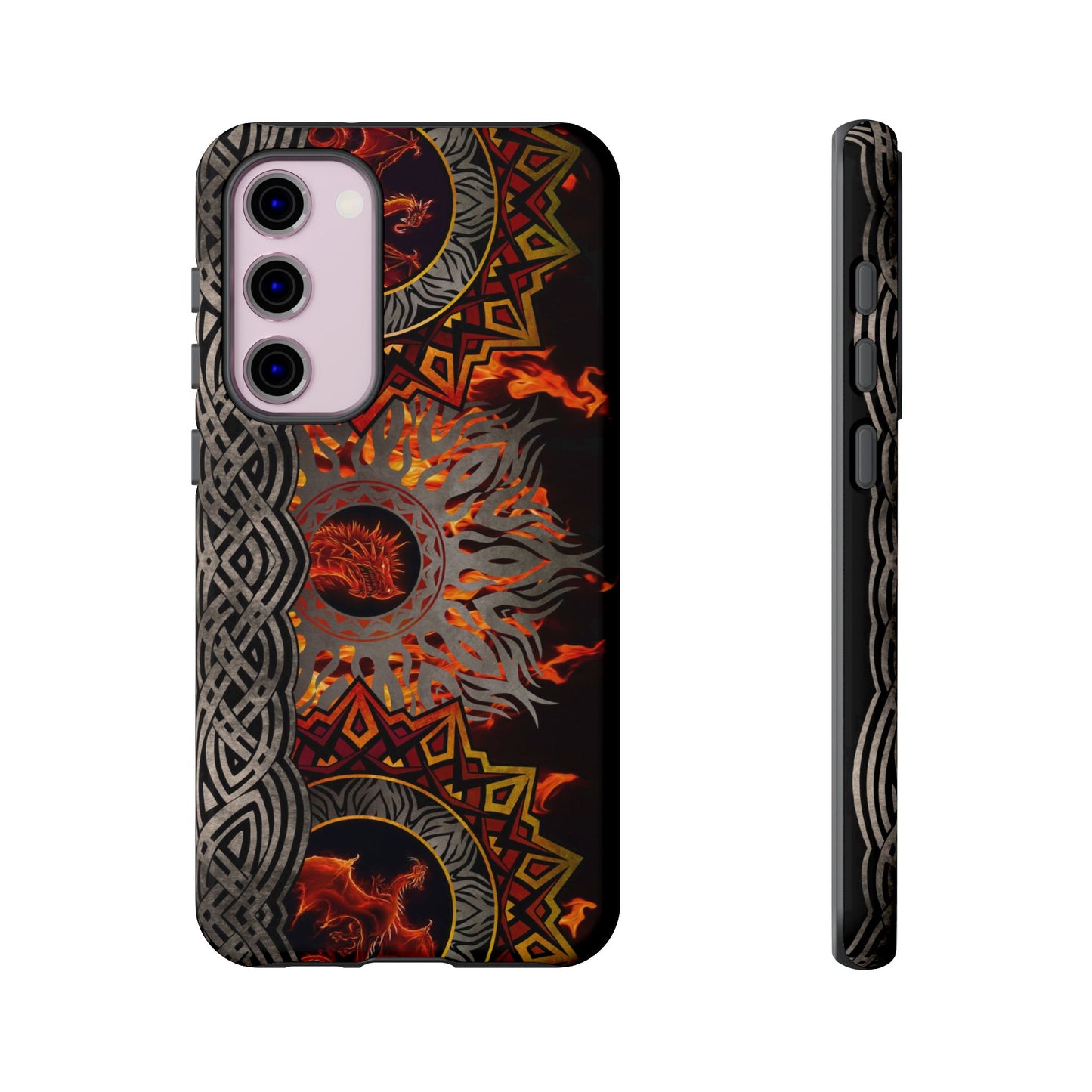 Samsung Galaxy Series Tough Case-Phone Case: Dragons-Red Fury Border