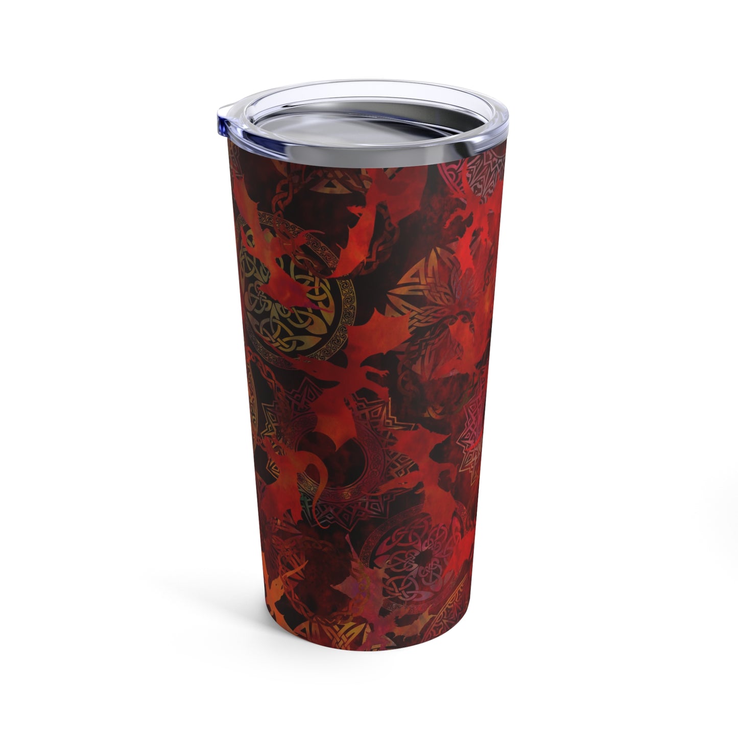 Thermal Tumbler: 20 oz: Dragons-Red Tonal
