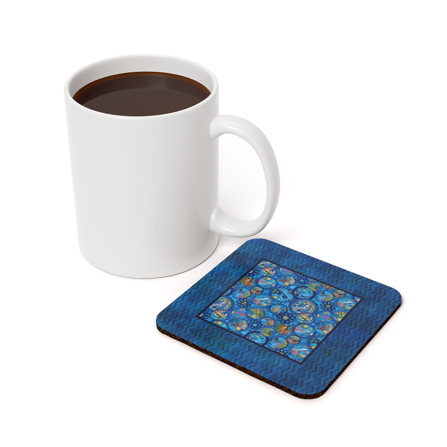 Coaster Set; Cork Backed - "Calypso"