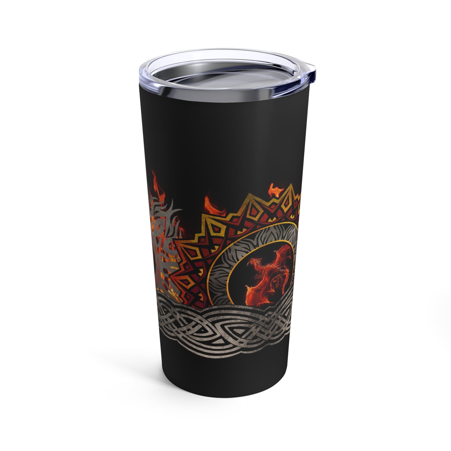 Thermal Tumbler: 20 oz: Dragons-Red Border