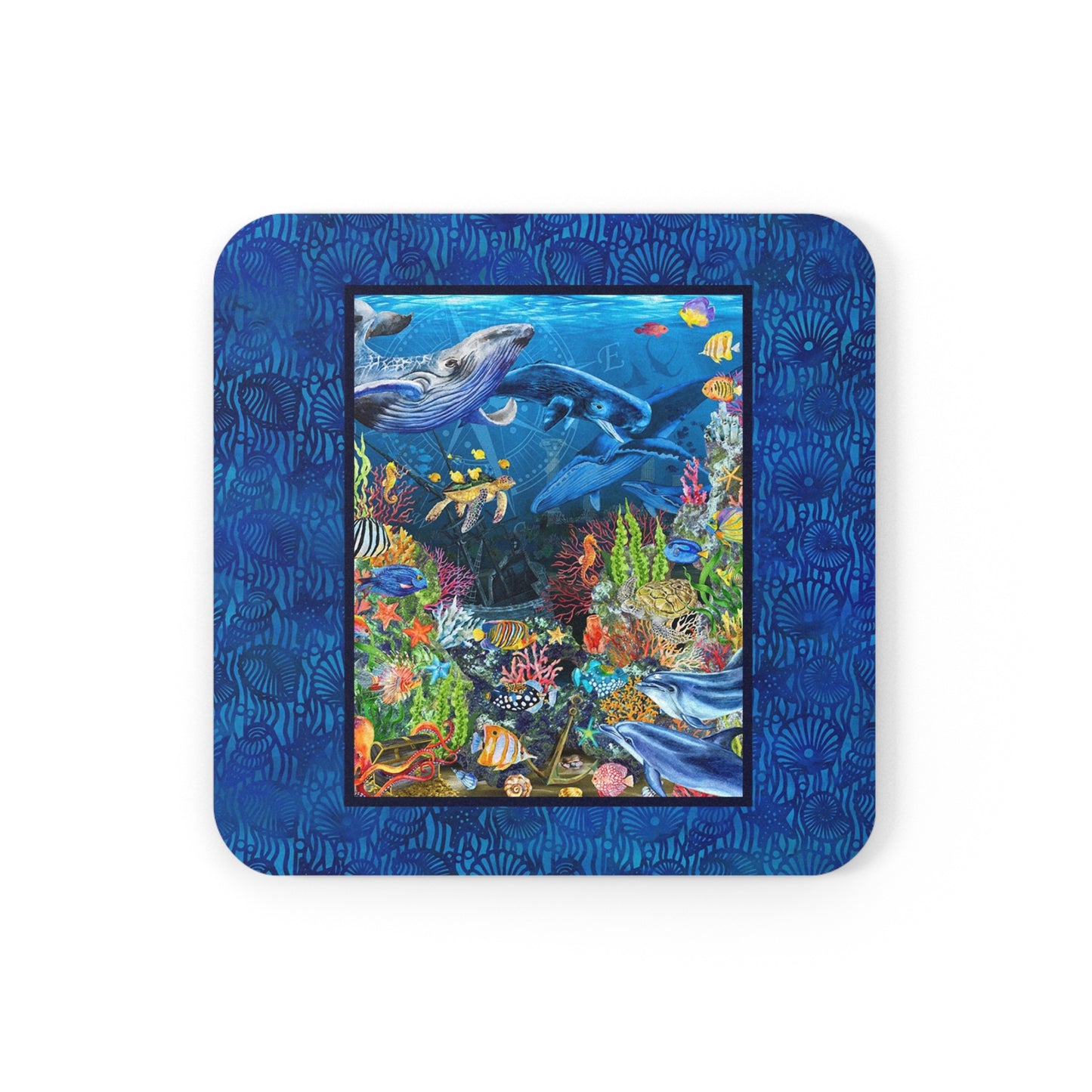 Coaster Set; Cork Backed - "Calypso"