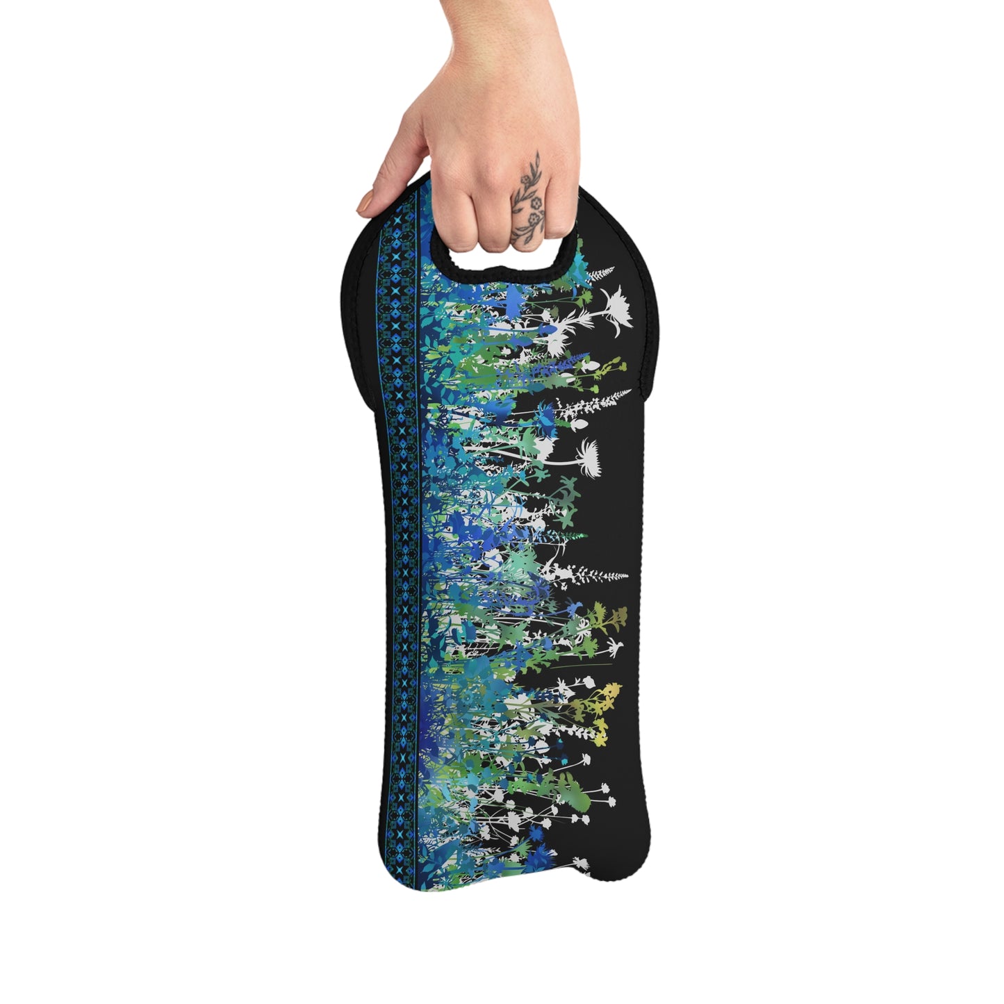 Floral Wine Tote Bag - Perfect for Wine Lovers & Outdoor Events