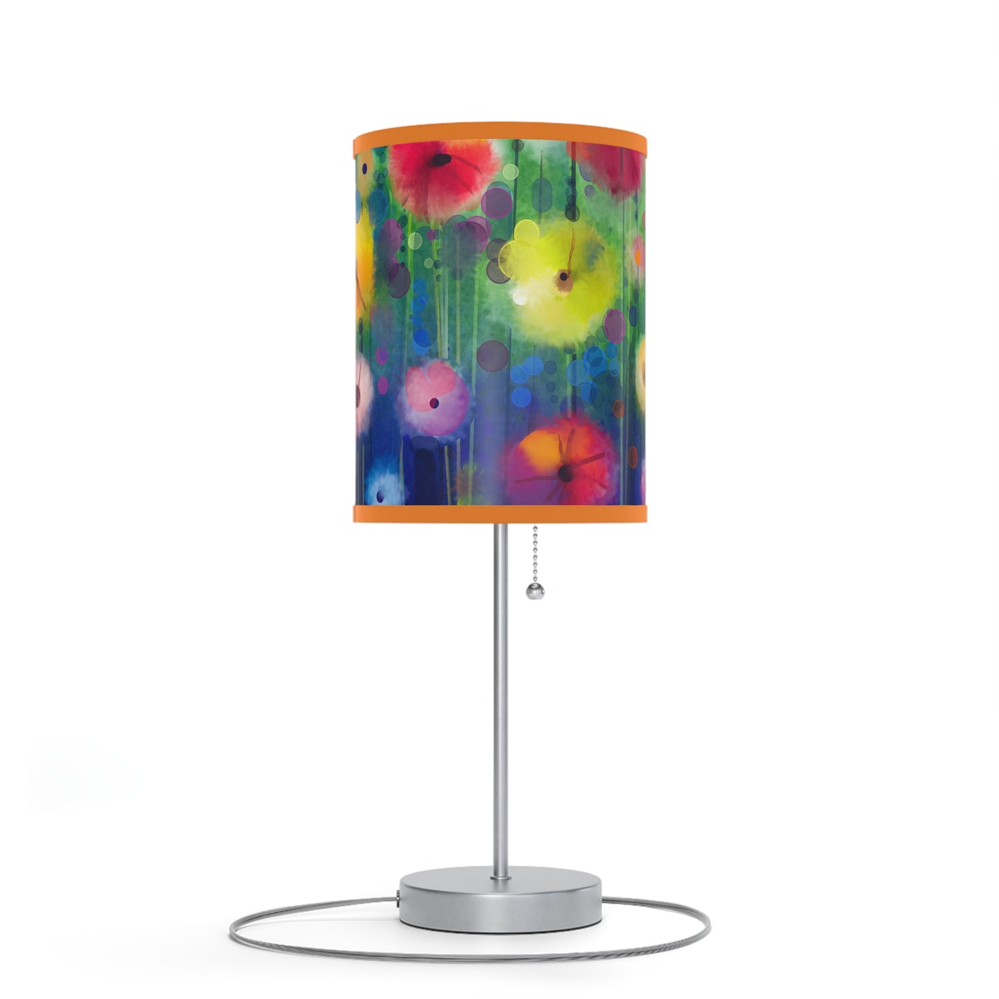 Table Lamp: Silver Base; Year of Art: Field of Flowers