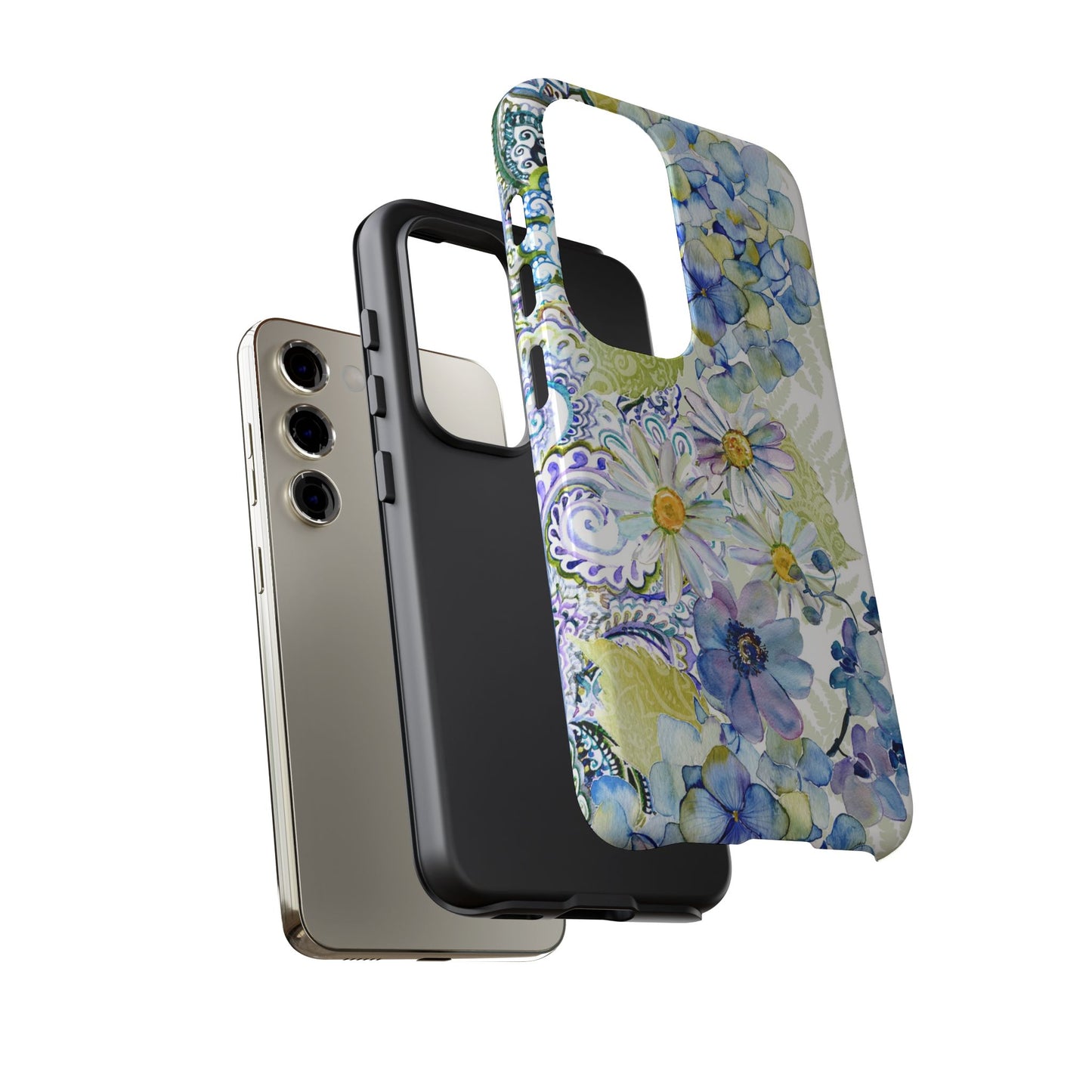 Samsung Galaxy S23 - Tough Case-Phone Case: Leah-Flower Border