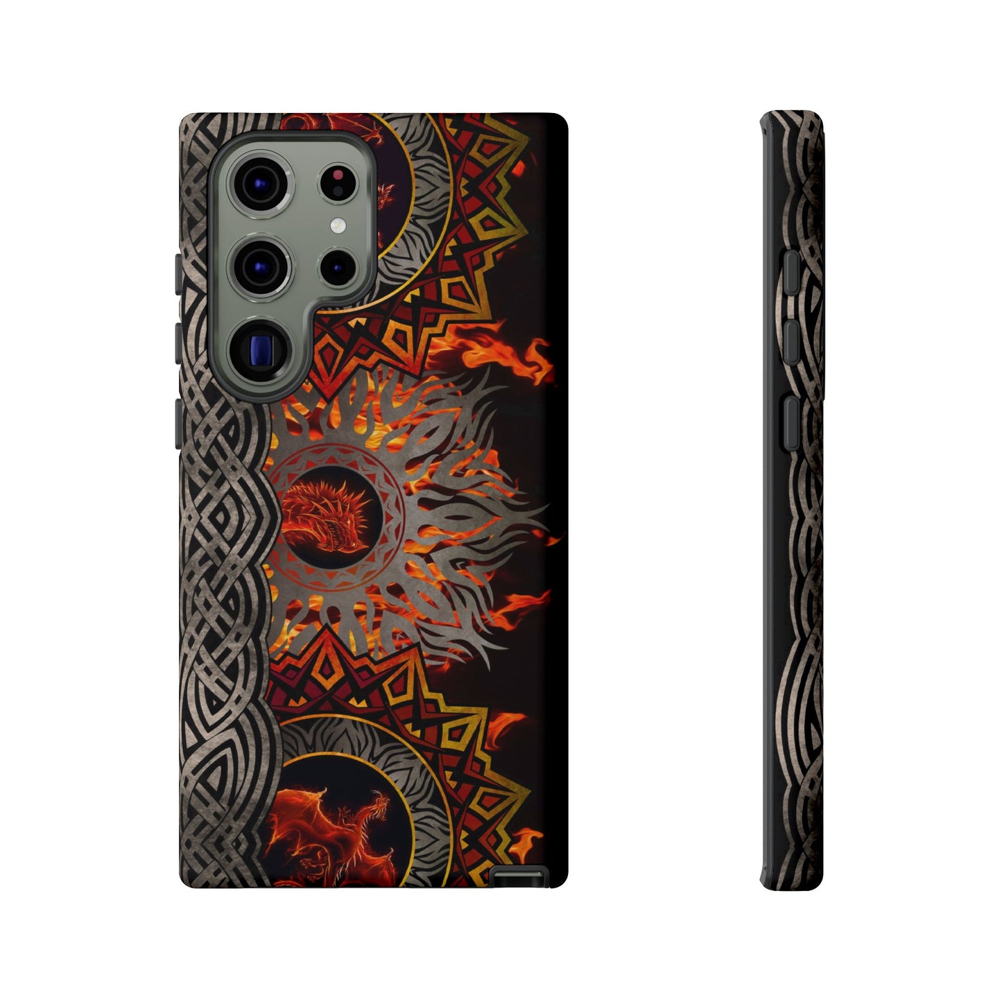 Samsung Galaxy Series Tough Case-Phone Case: Dragons-Red Fury Border