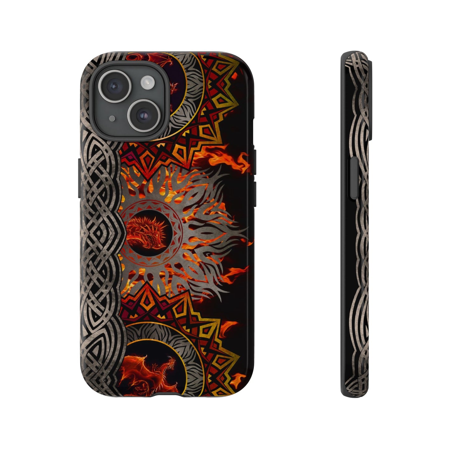 Samsung Galaxy Series Tough Case-Phone Case: Dragons-Red Fury Border