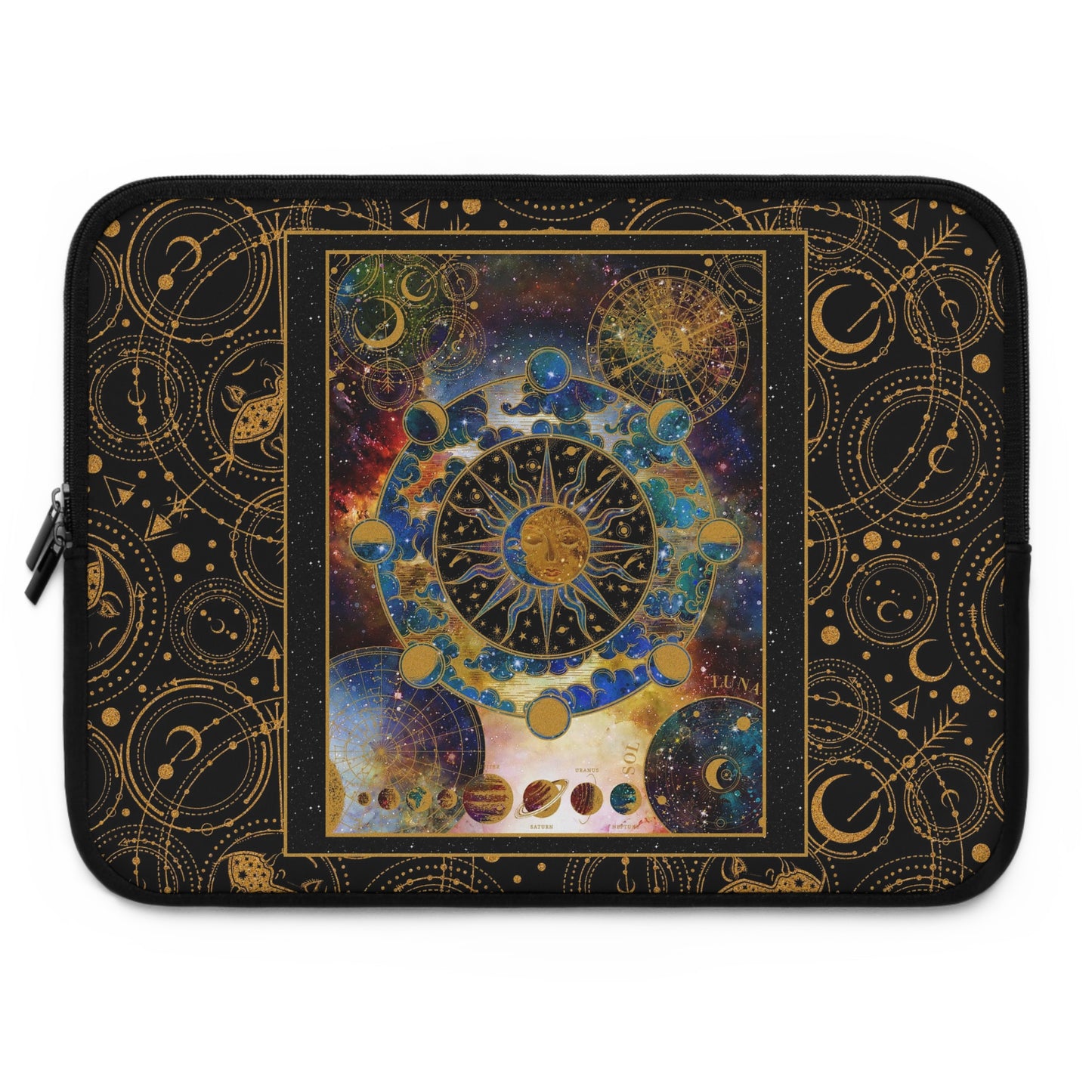 Laptop Sleeve (Sizes: 13", 15", 17) Cosmos - From In the Beginning Fabrics.
