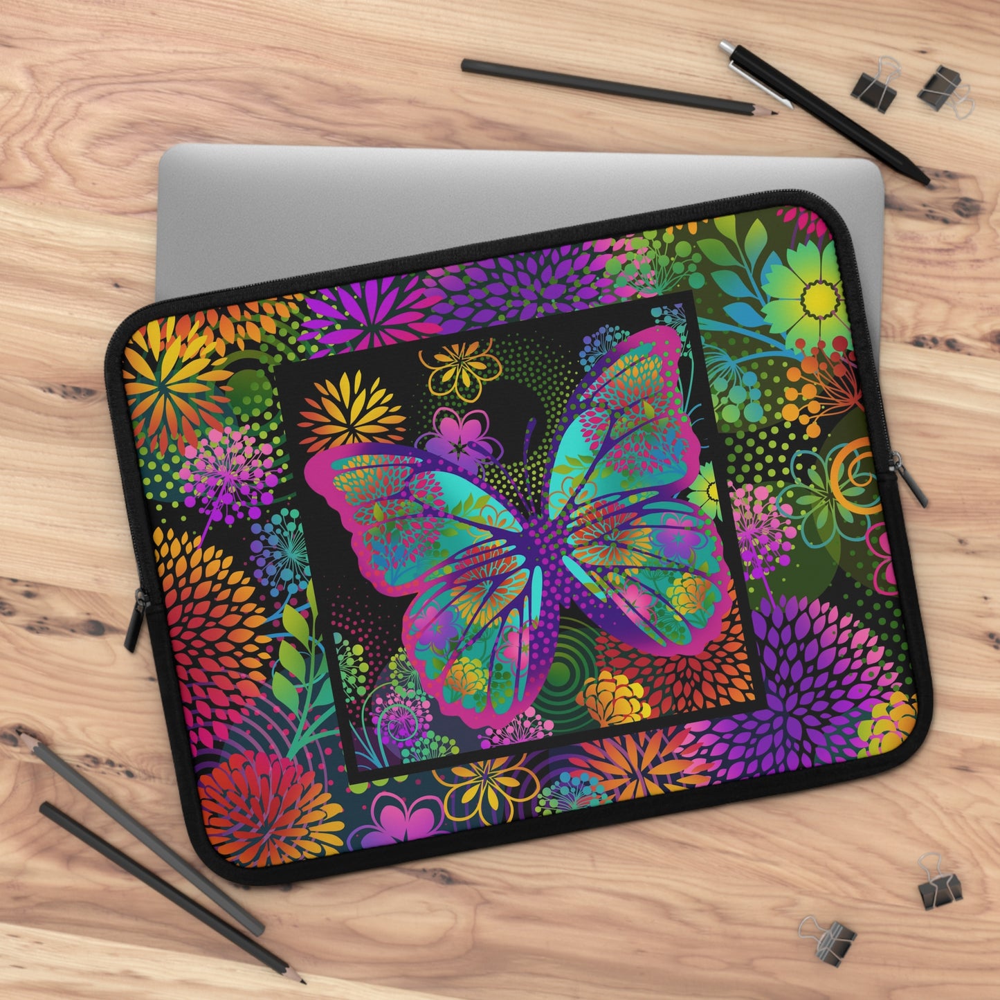Laptop Sleeve (Sizes: 13", 15", 17") [Unusual Gardens-Butterfly 3.