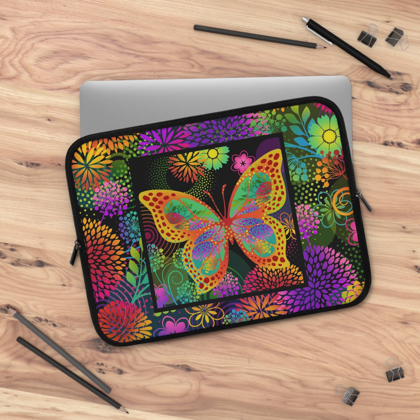Laptop Sleeve (Sizes: 13", 15", 17") [Unusual Gardens-Butterfly 1.