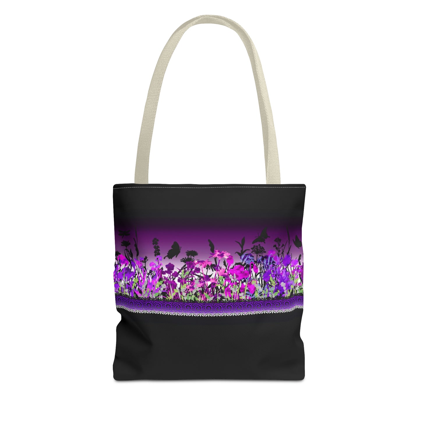 Tote Bag: Large-18x18; Dreamscapes-Purple Border