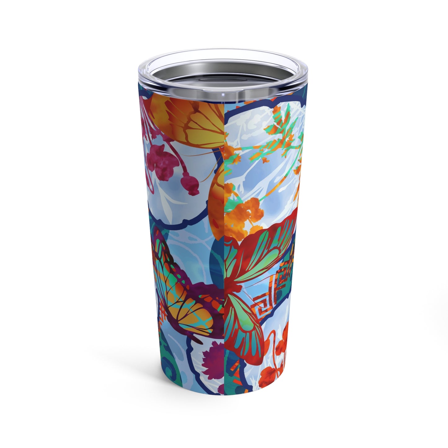 Thermal Tumbler: 20 oz: Dreamscapes-Light Blue Butterflies